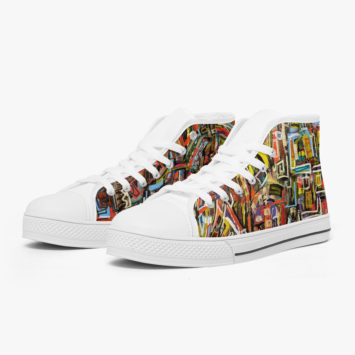 Classic High-Top Canvas Shoes - White/Black