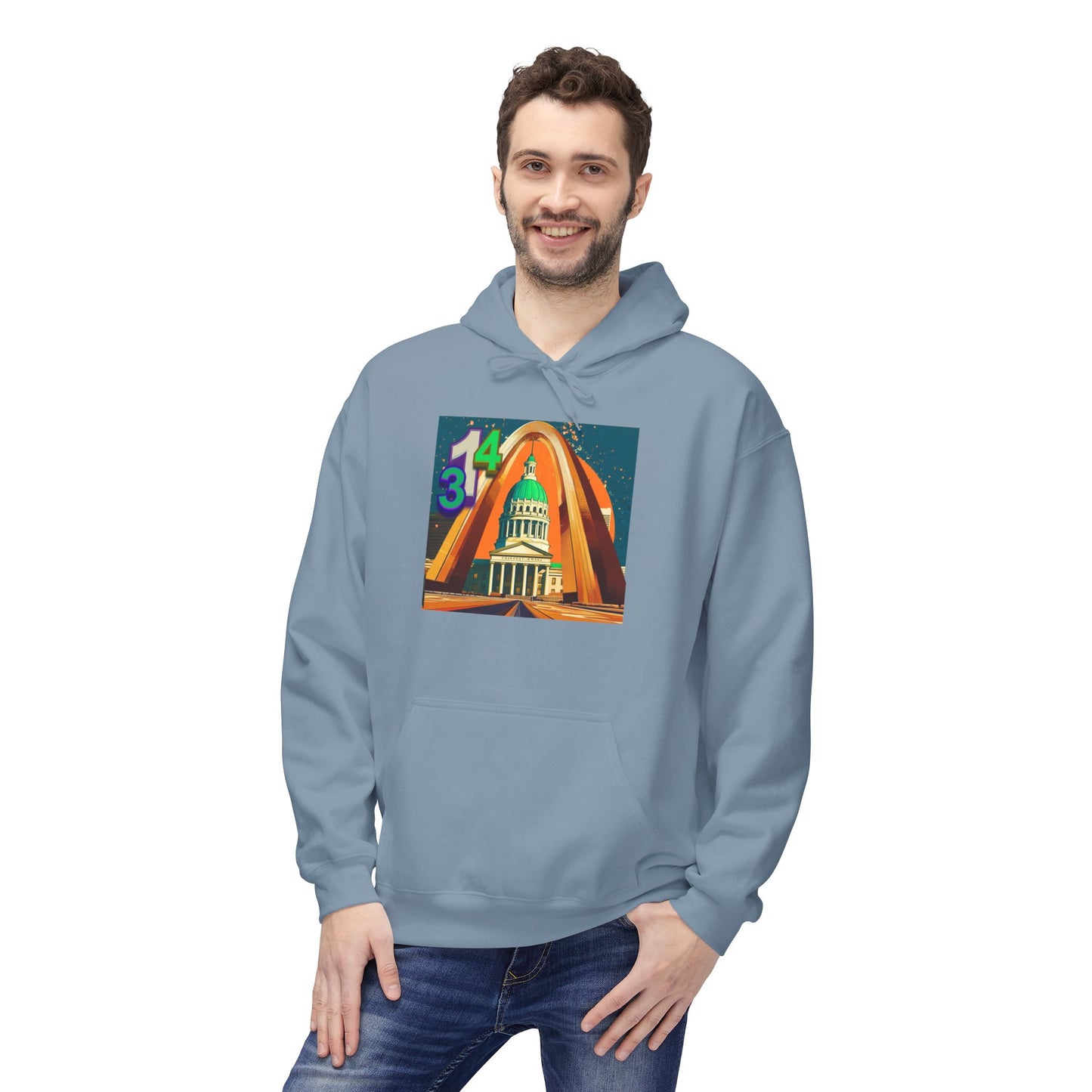 314 Retro City Landmark Graphic Hoodie