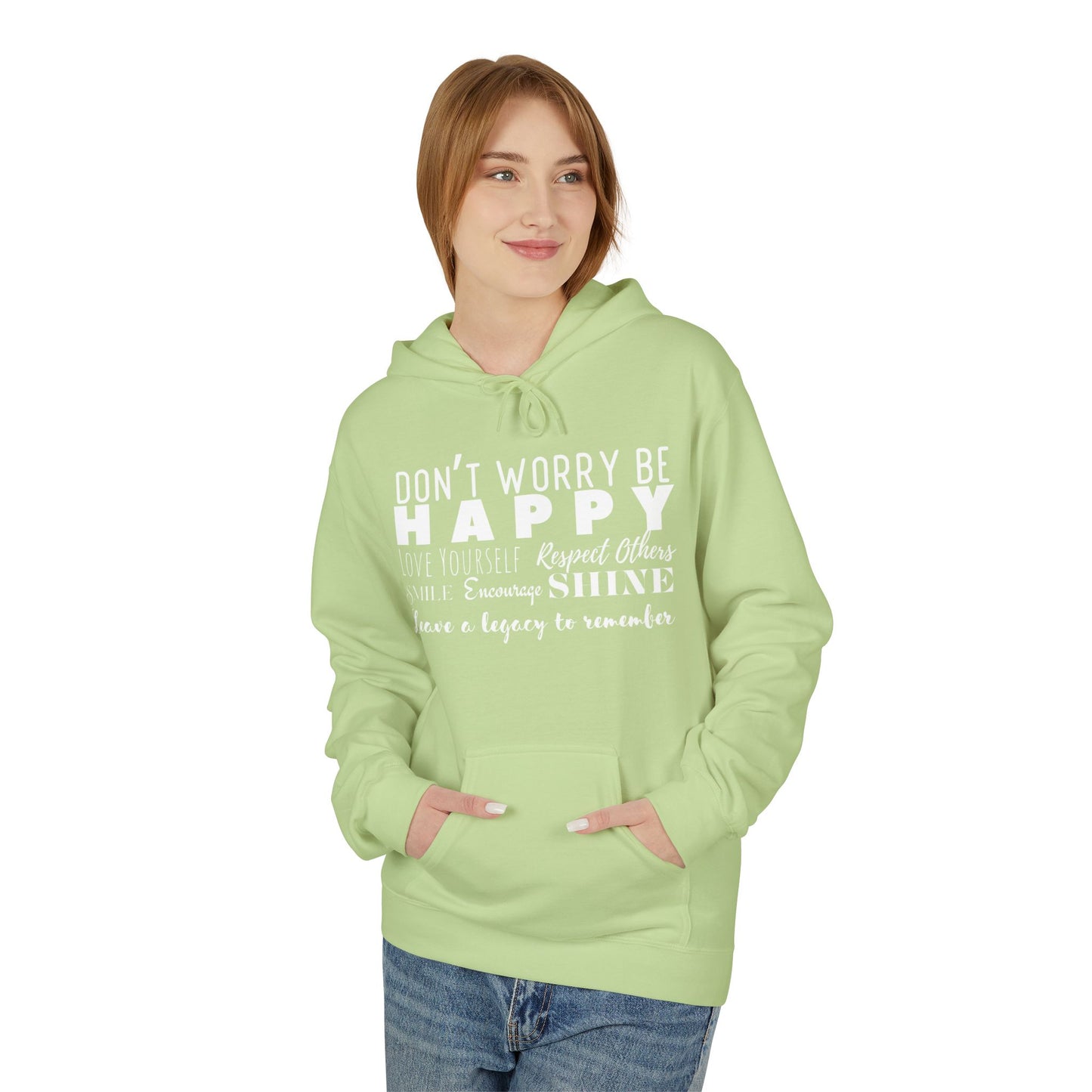 "Happy" Cozy Unisex Midweight Softstyle Fleece Hoodie