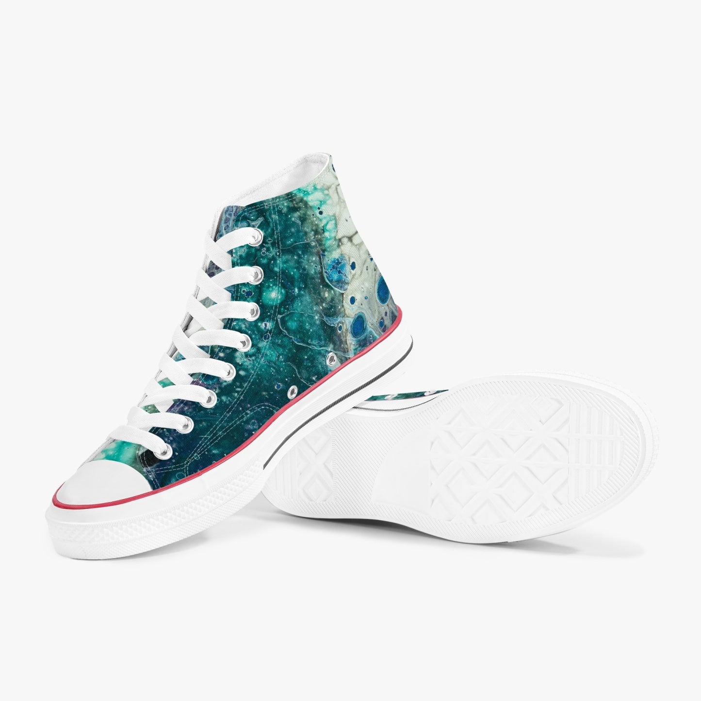 Ink Dripped High-Top Canvas Shoes