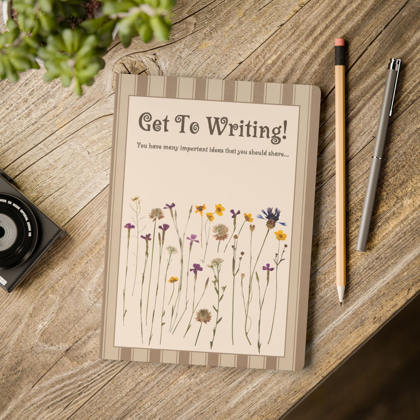 Get To Writing Softcover Journal (with Inside Prints)