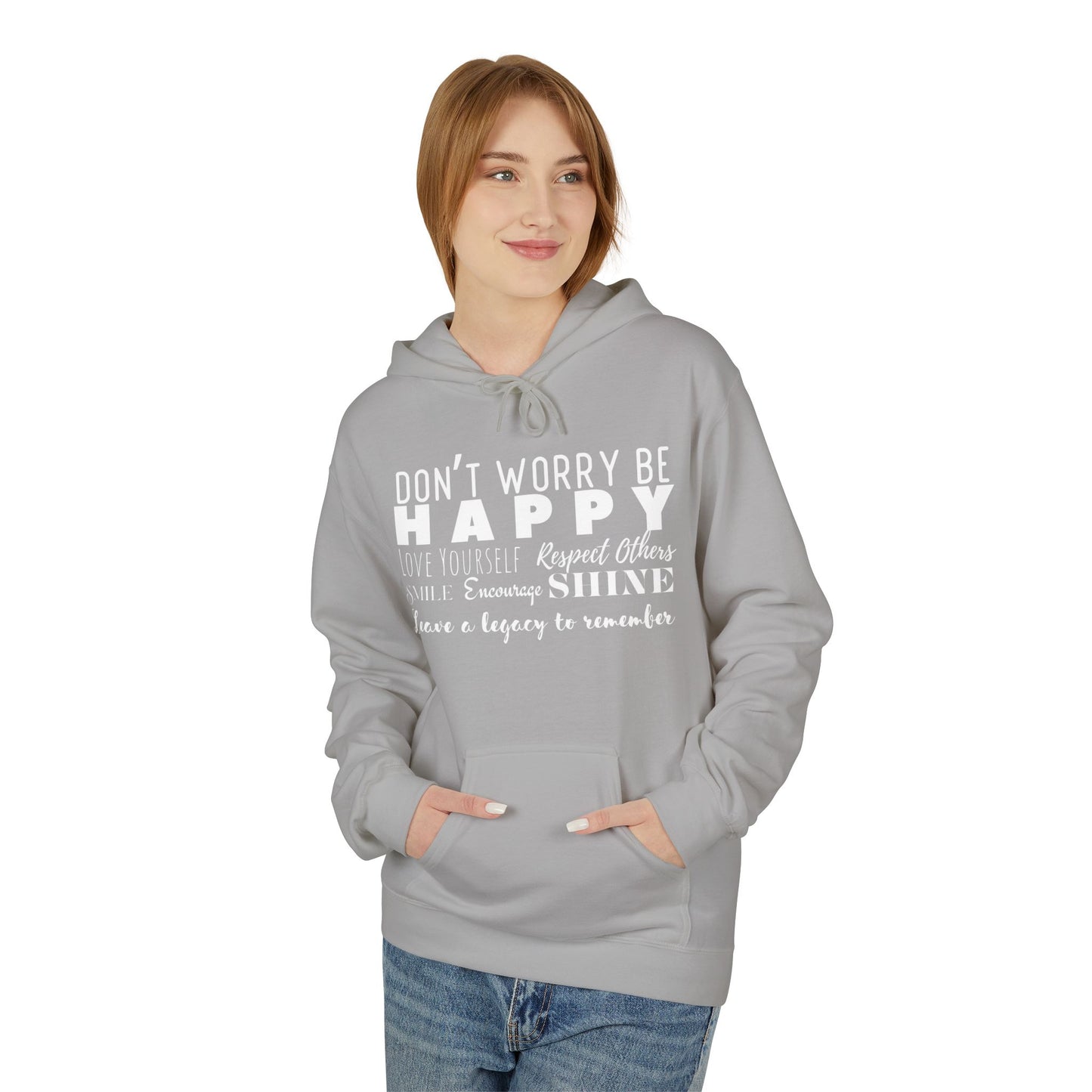 "Happy" Cozy Unisex Midweight Softstyle Fleece Hoodie
