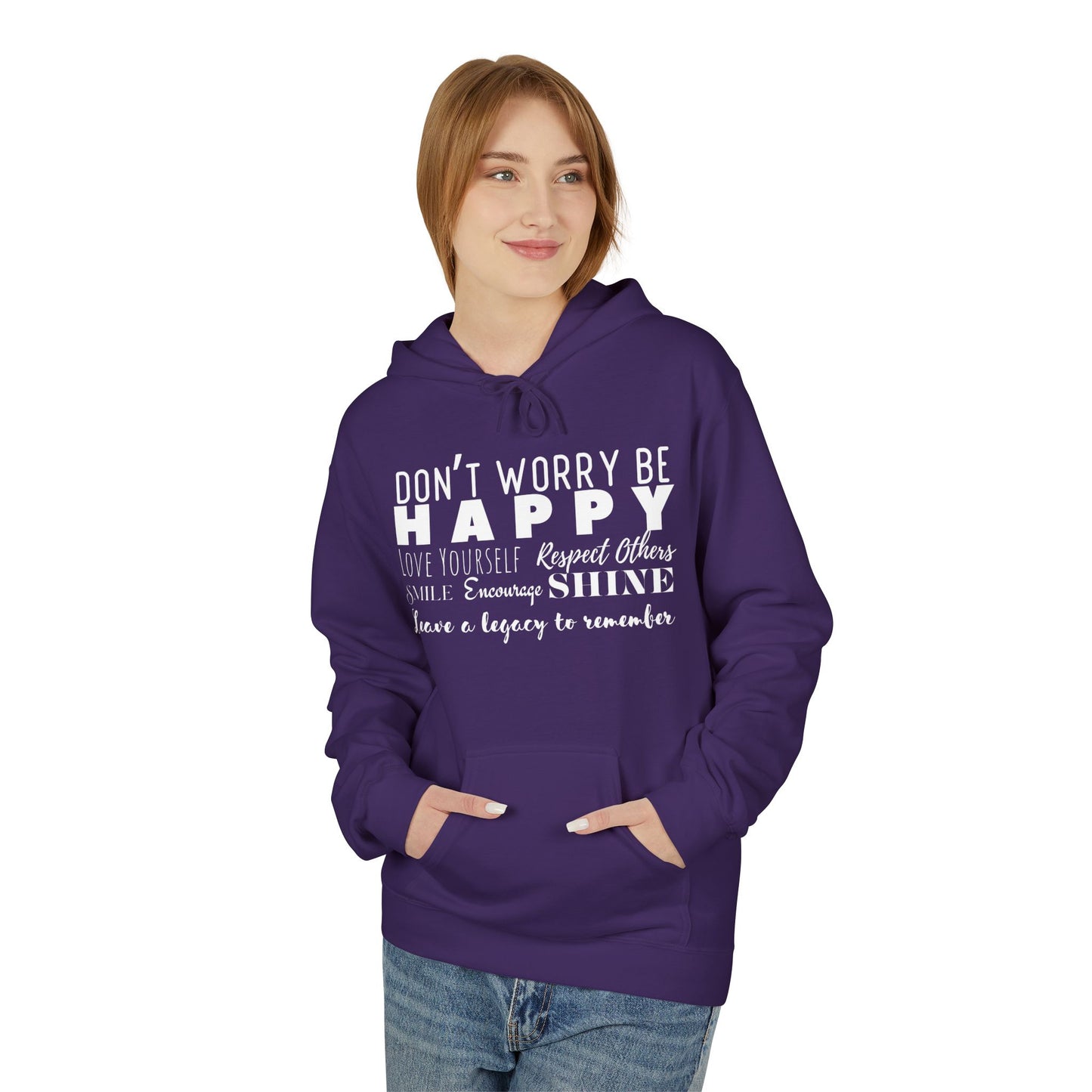 "Happy" Cozy Unisex Midweight Softstyle Fleece Hoodie