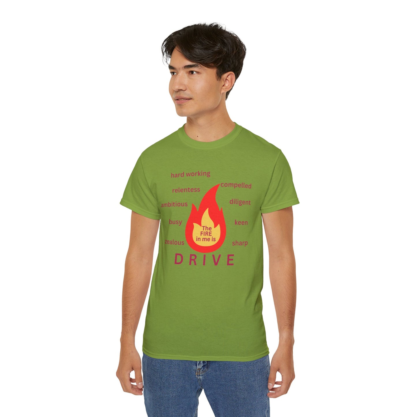 Unisex Ultra Cotton Tee - "The Fire in Me is Drive"