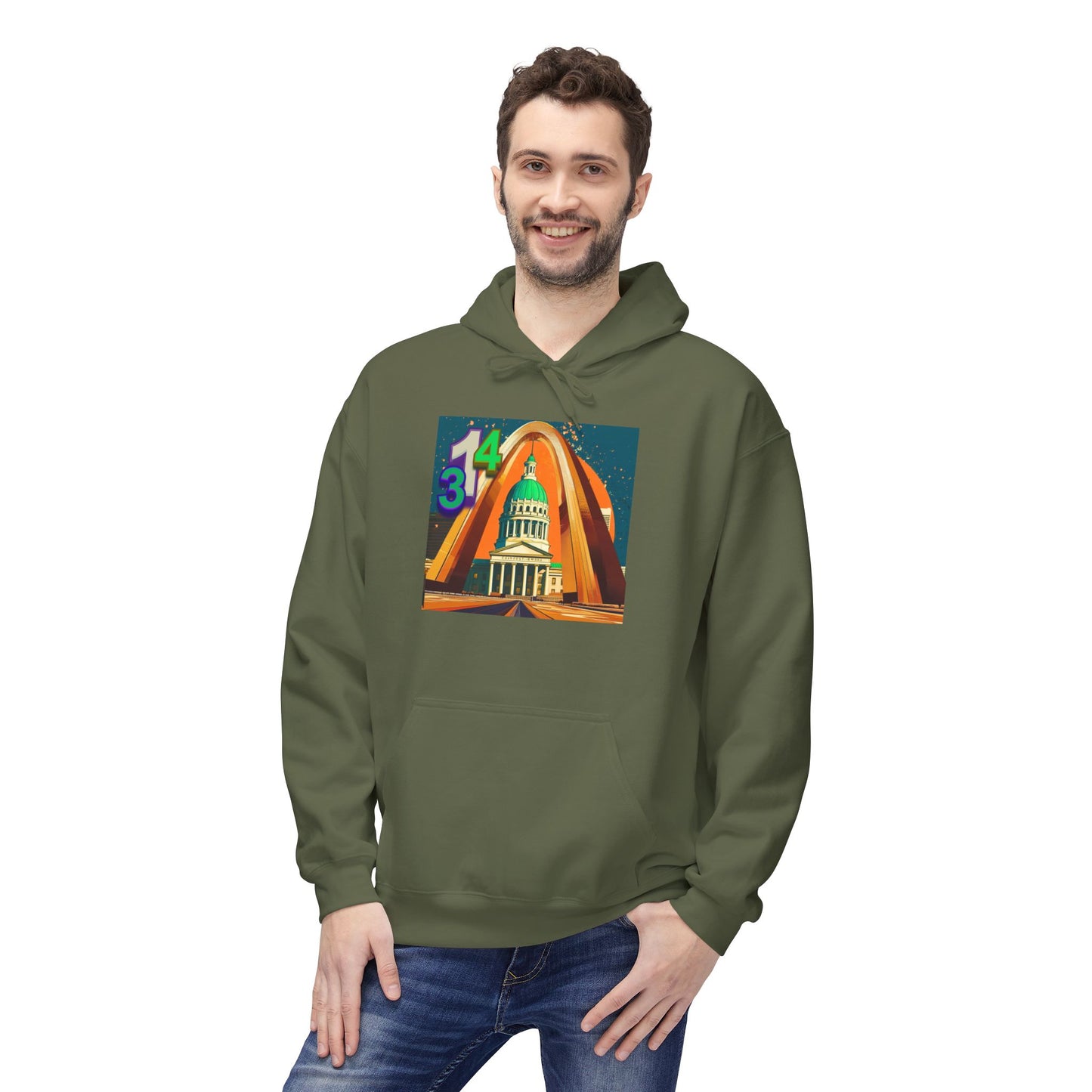 314 Retro City Landmark Graphic Hoodie