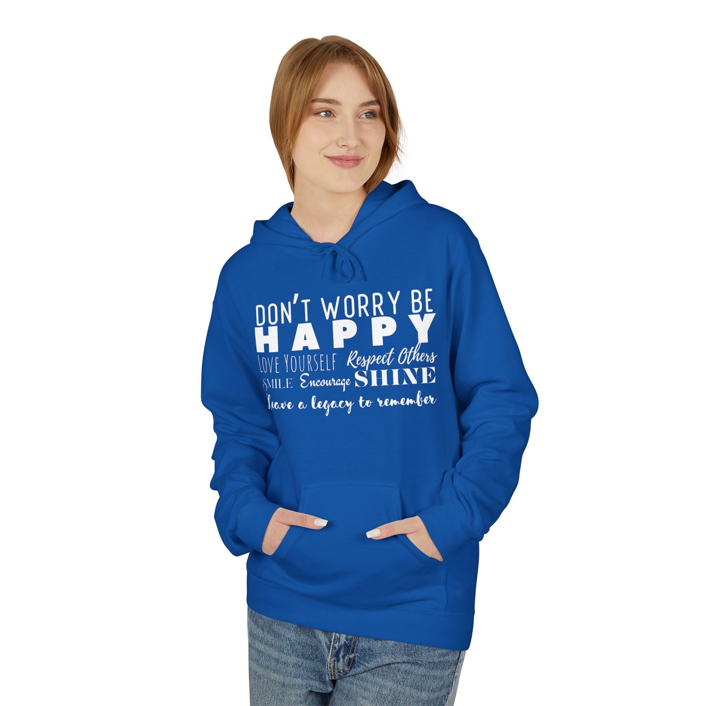 "Happy" Cozy Unisex Midweight Softstyle Fleece Hoodie