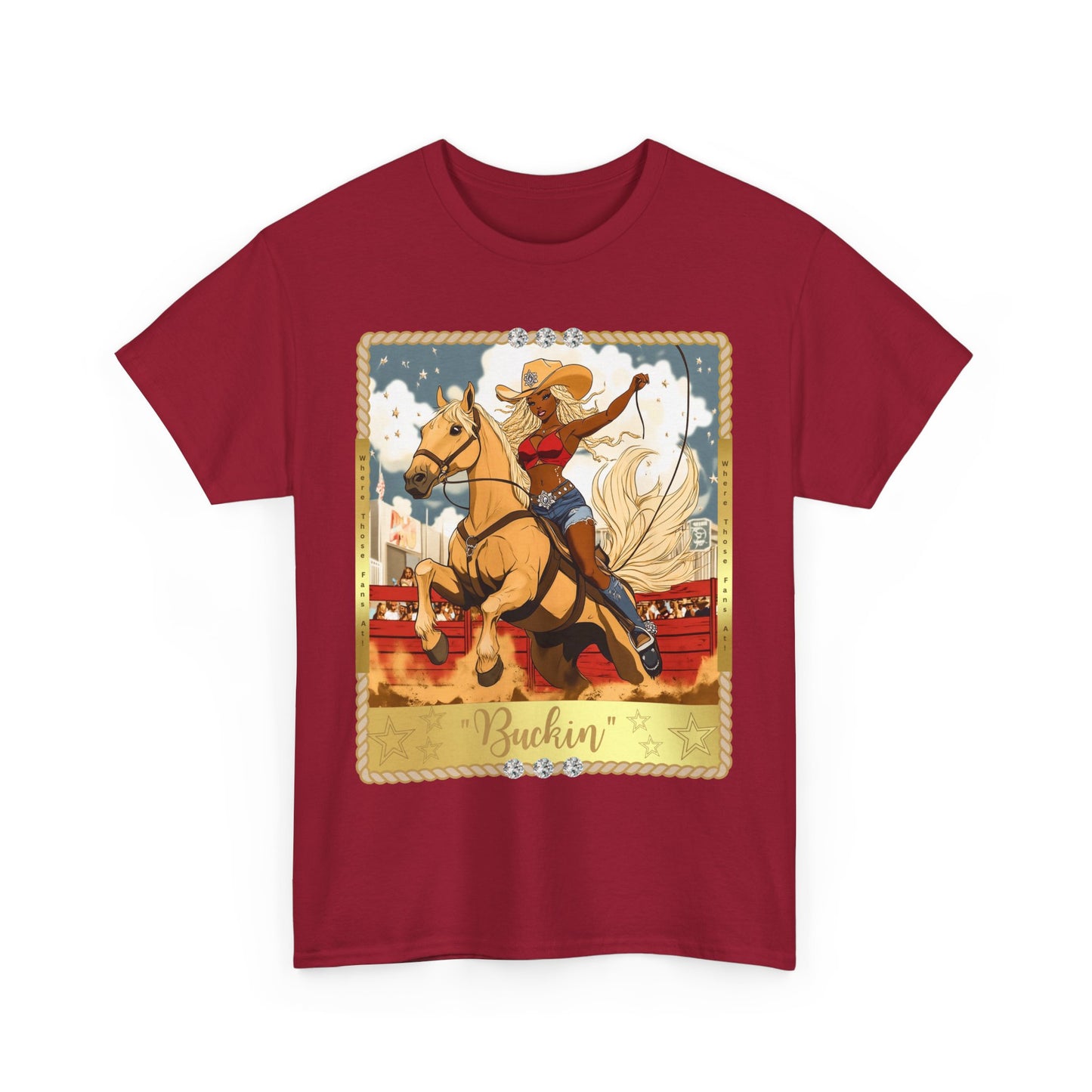 Buchin' Unisex Heavy Cotton Tee - Fun Western Cowboy T-Shirt