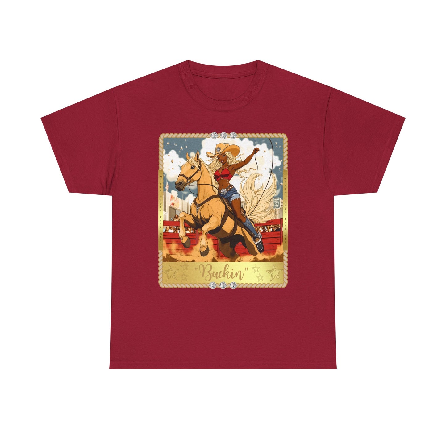 Buchin' Unisex Heavy Cotton Tee - Fun Western Cowboy T-Shirt