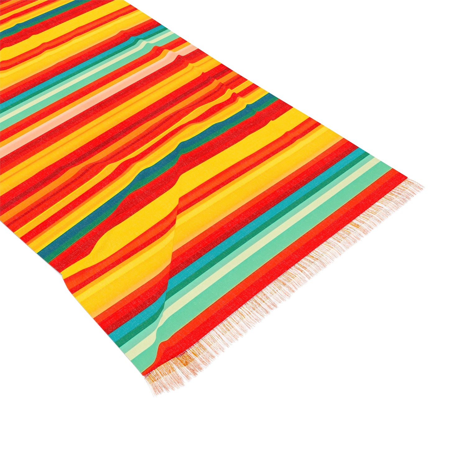 Orange and Red and Green Stripes Light Scarf
