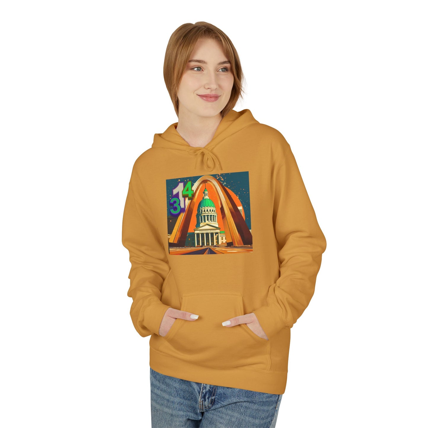 314 Retro City Landmark Graphic Hoodie