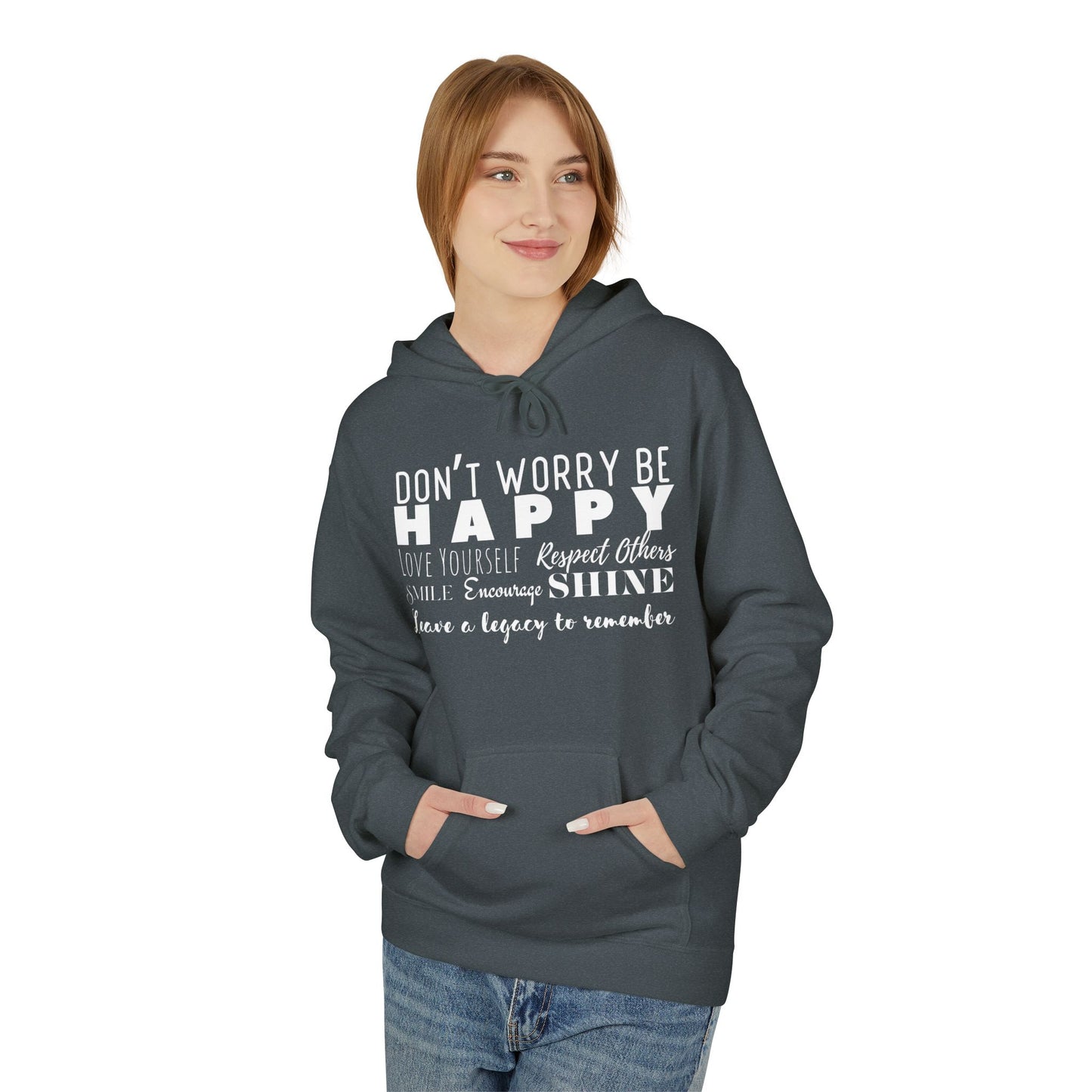 "Happy" Cozy Unisex Midweight Softstyle Fleece Hoodie