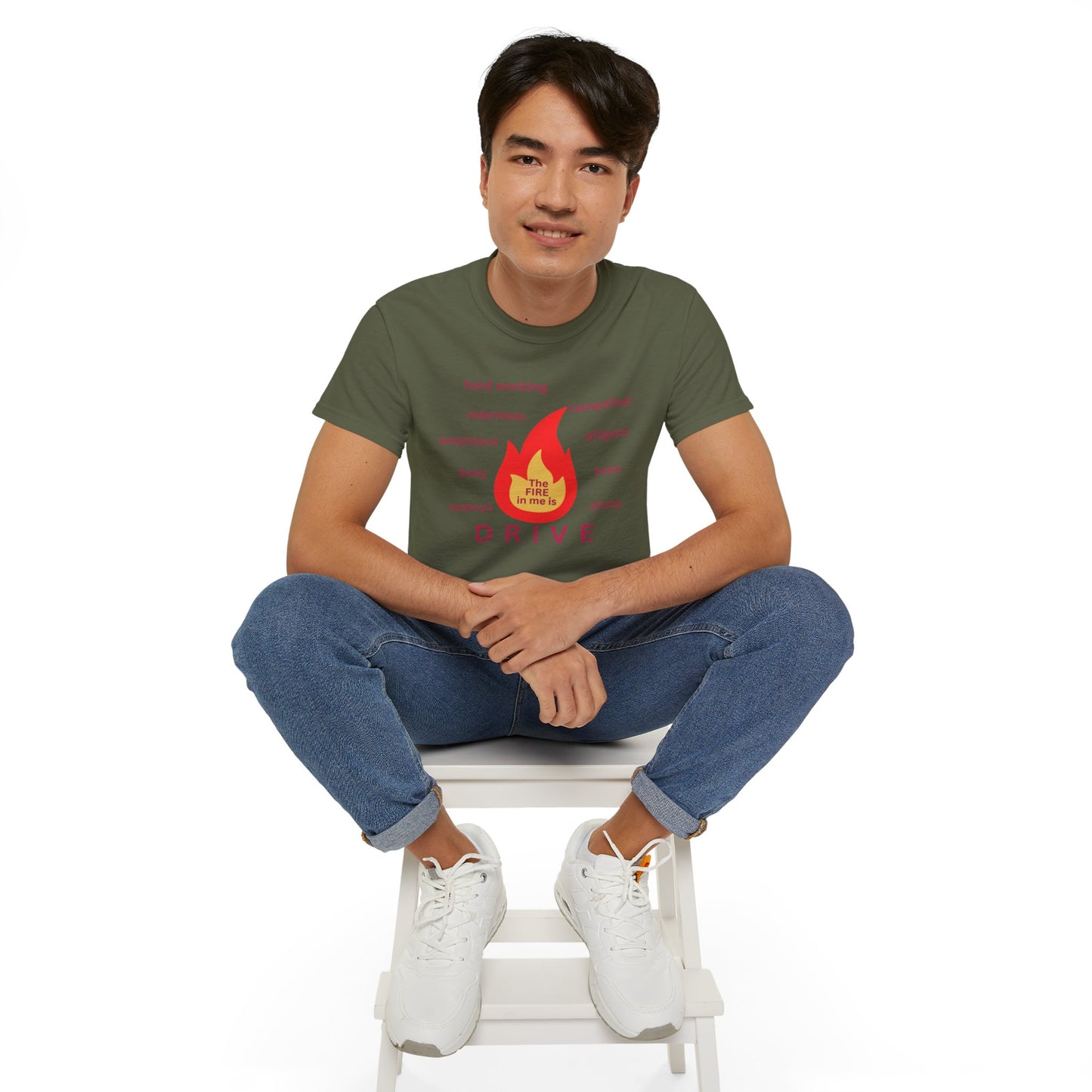 Unisex Ultra Cotton Tee - "The Fire in Me is Drive"