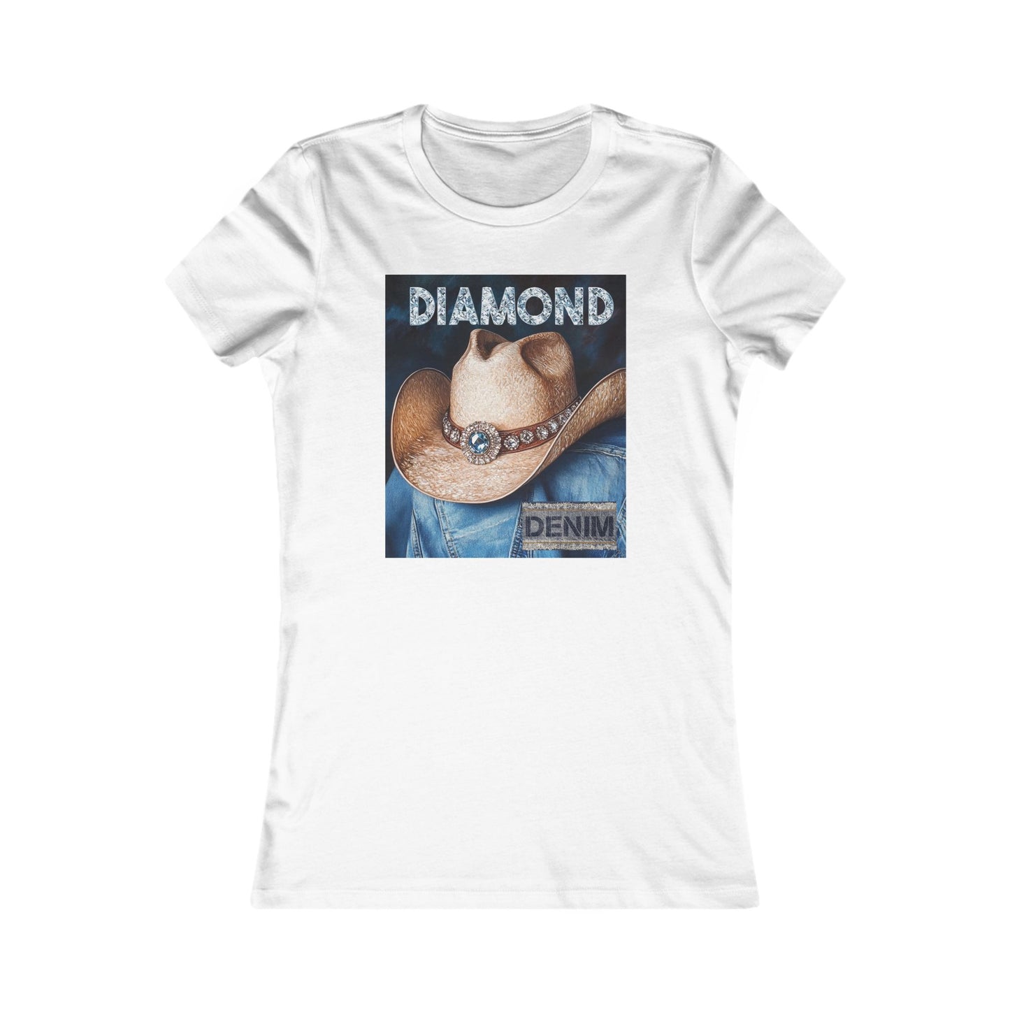 Cowgirl Denim Tee - 'Diamond' Graphic T-Shirt for Country Style Lovers