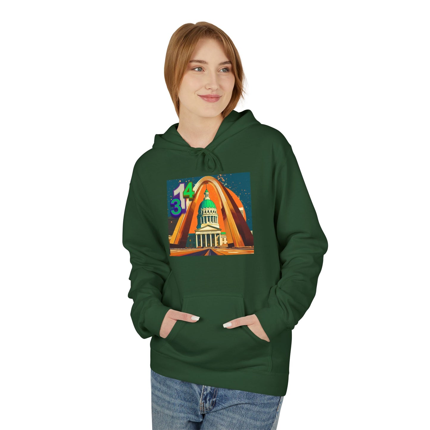 314 Retro City Landmark Graphic Hoodie