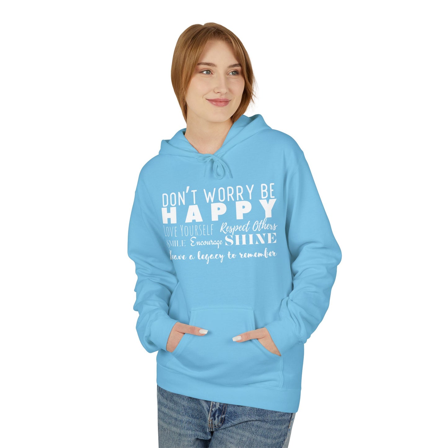 "Happy" Cozy Unisex Midweight Softstyle Fleece Hoodie