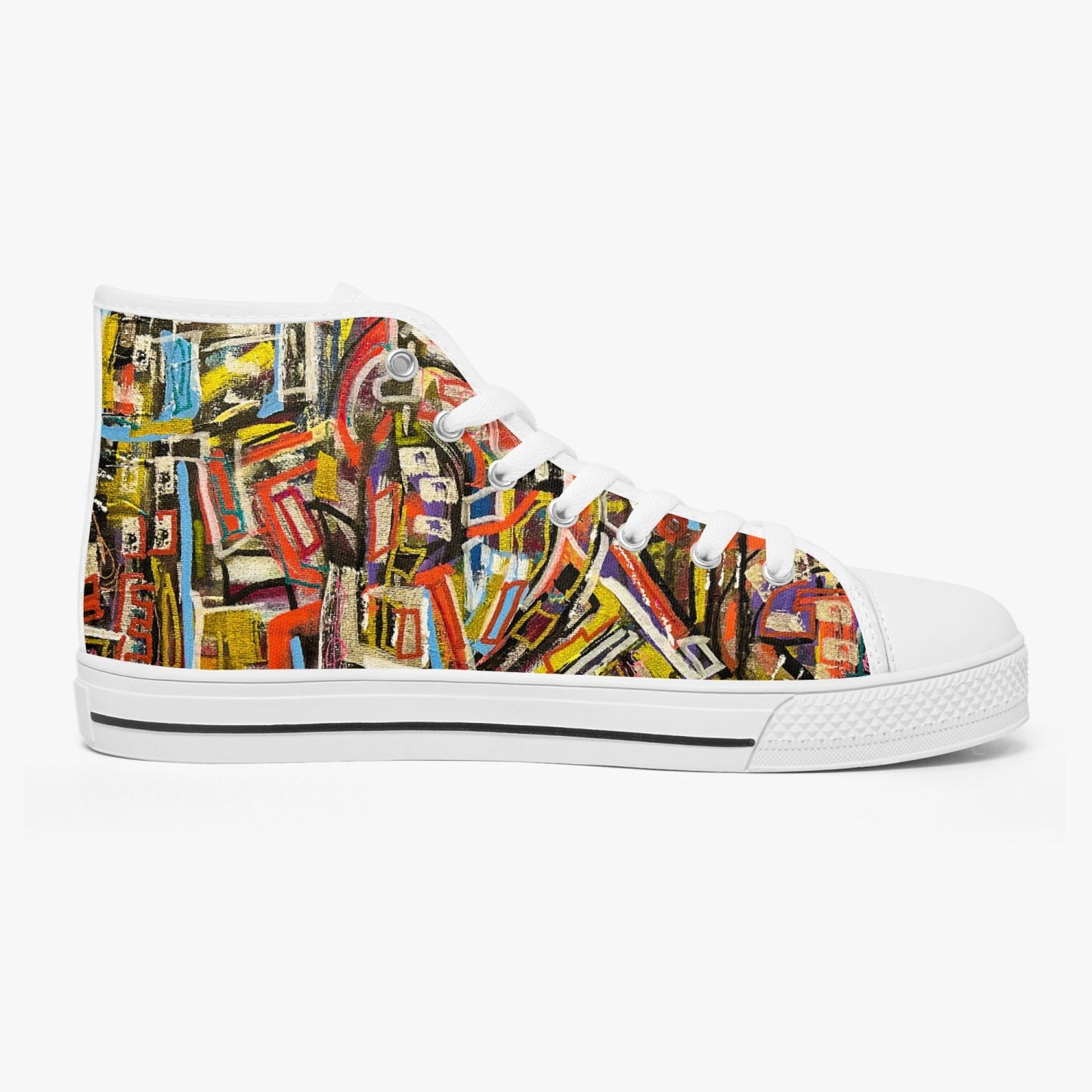 Classic High-Top Canvas Shoes - White/Black