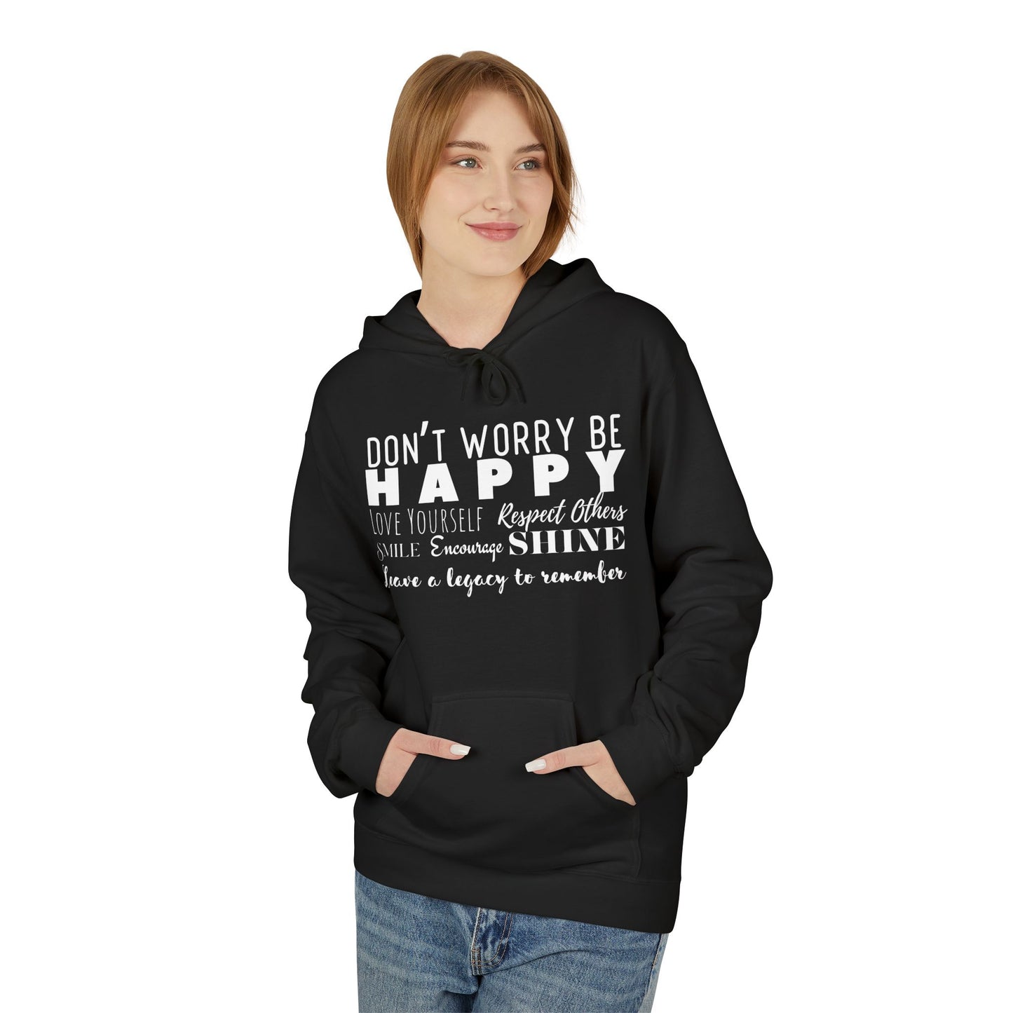 "Happy" Cozy Unisex Midweight Softstyle Fleece Hoodie