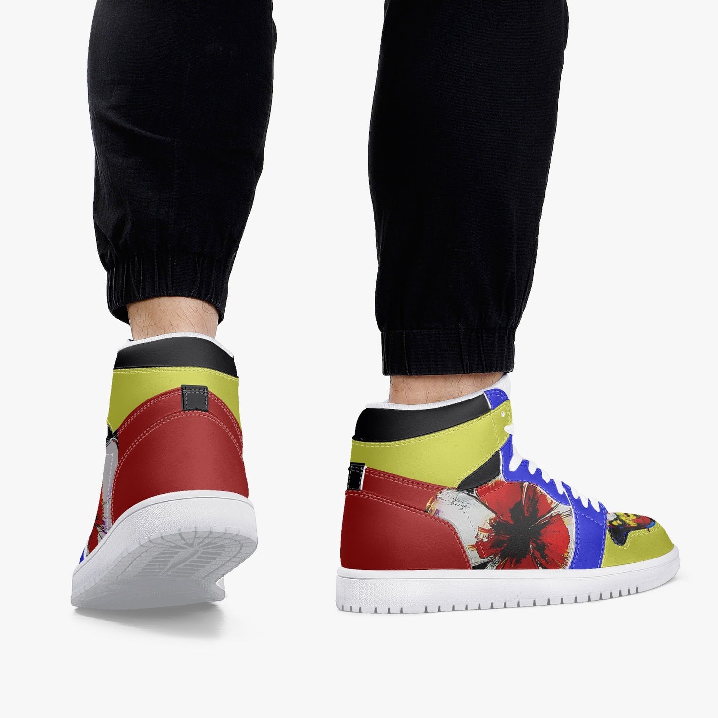 Lady Rose High-Top Leather Sneakers - White