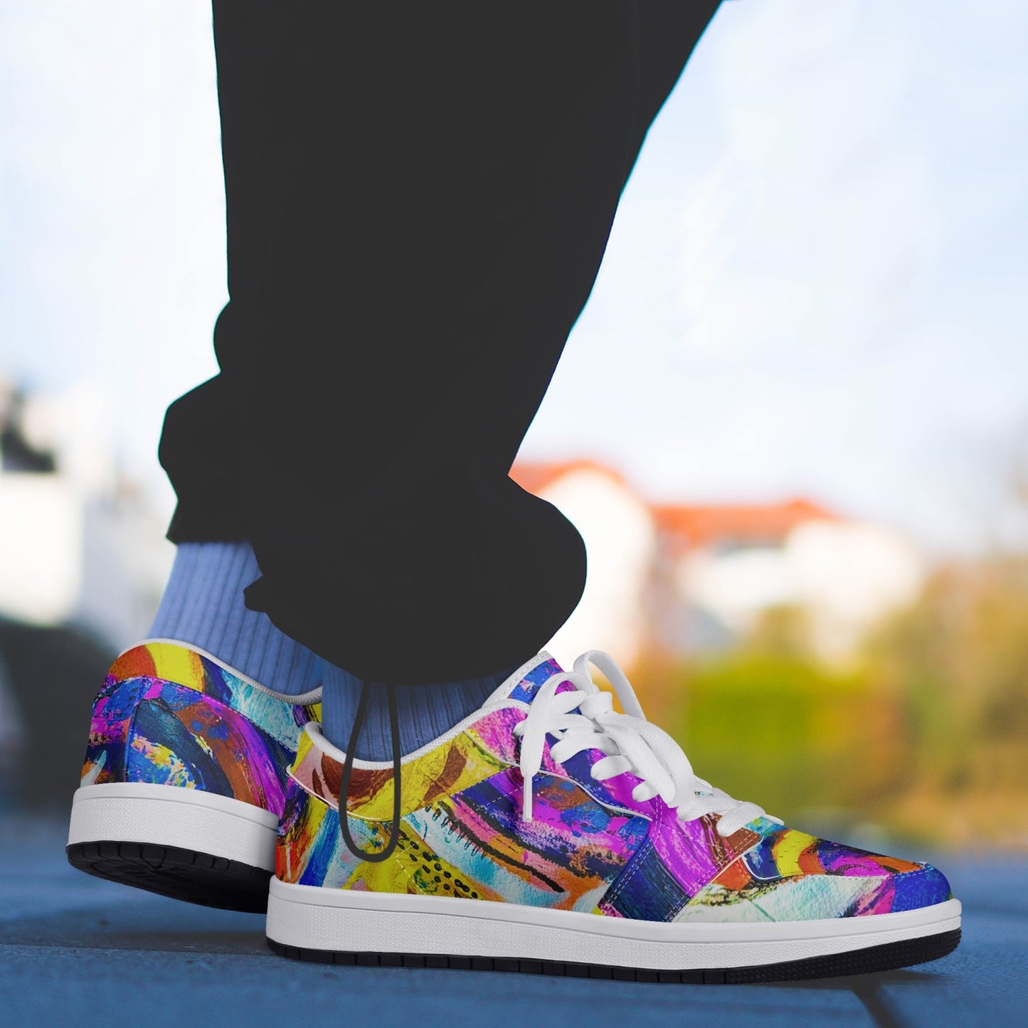 Rhythm of Life Low-Top Leather Sneakers - White/Black