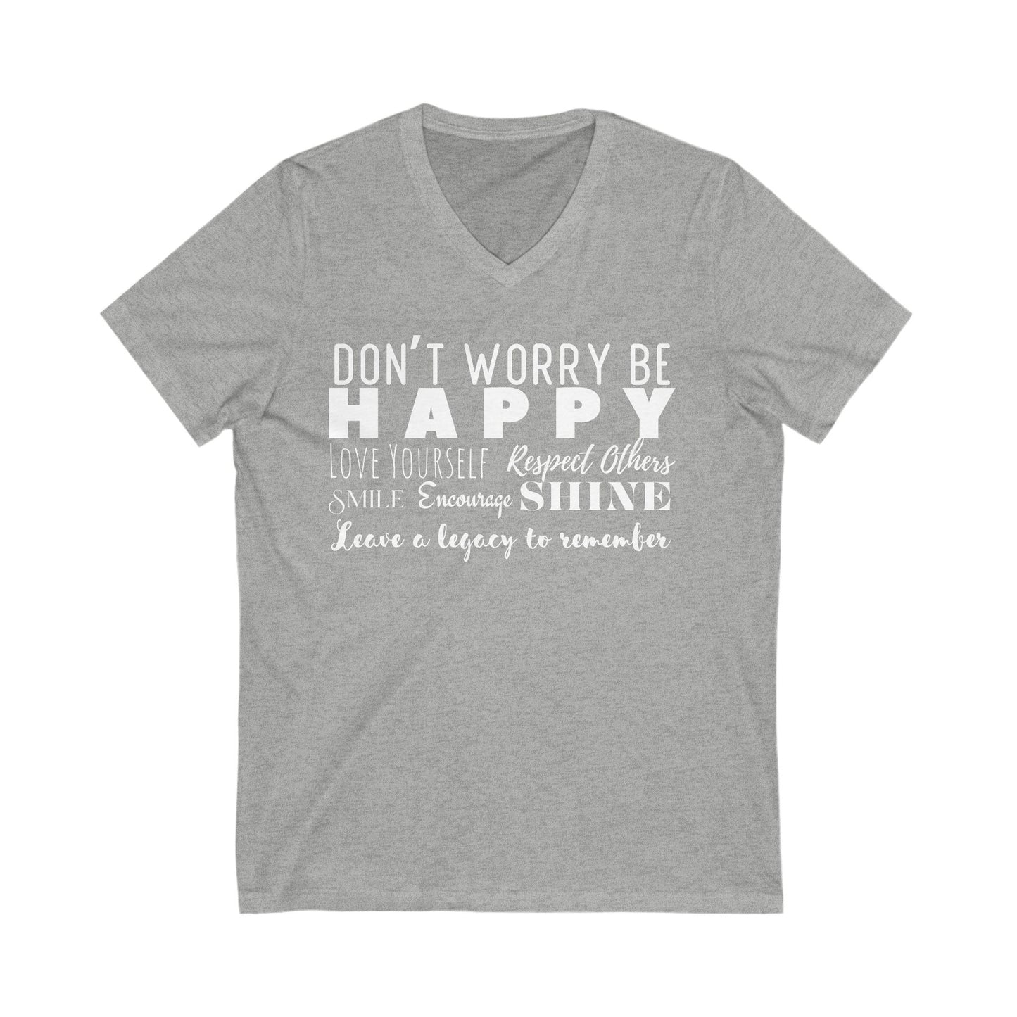 Happy Unisex Short Sleeve V-Neck Tee