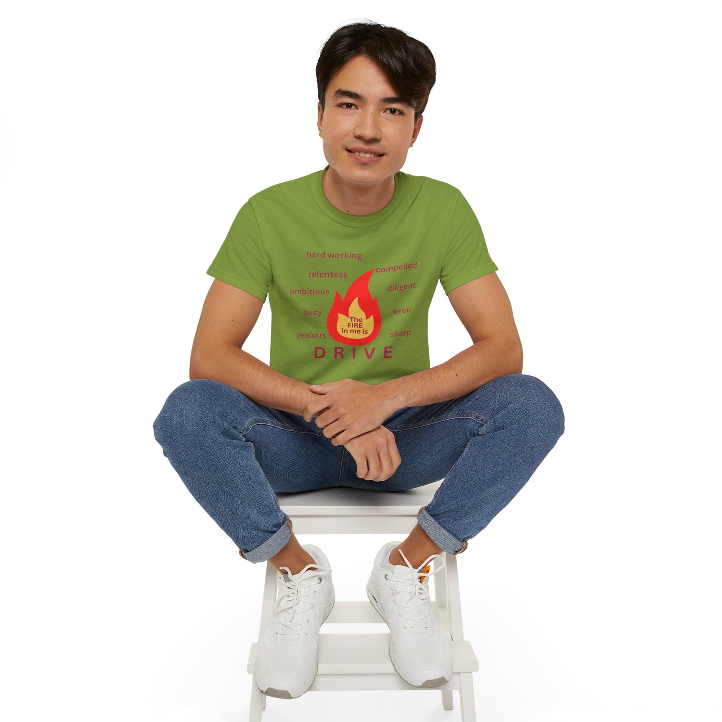 Unisex Ultra Cotton Tee - "The Fire in Me is Drive"
