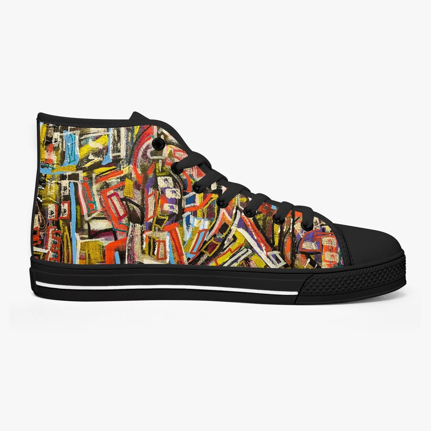 Classic High-Top Canvas Shoes - White/Black