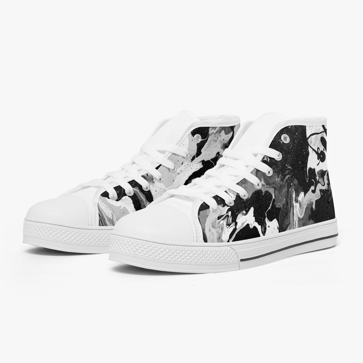 Classic High-Top Canvas Shoes - White/Black