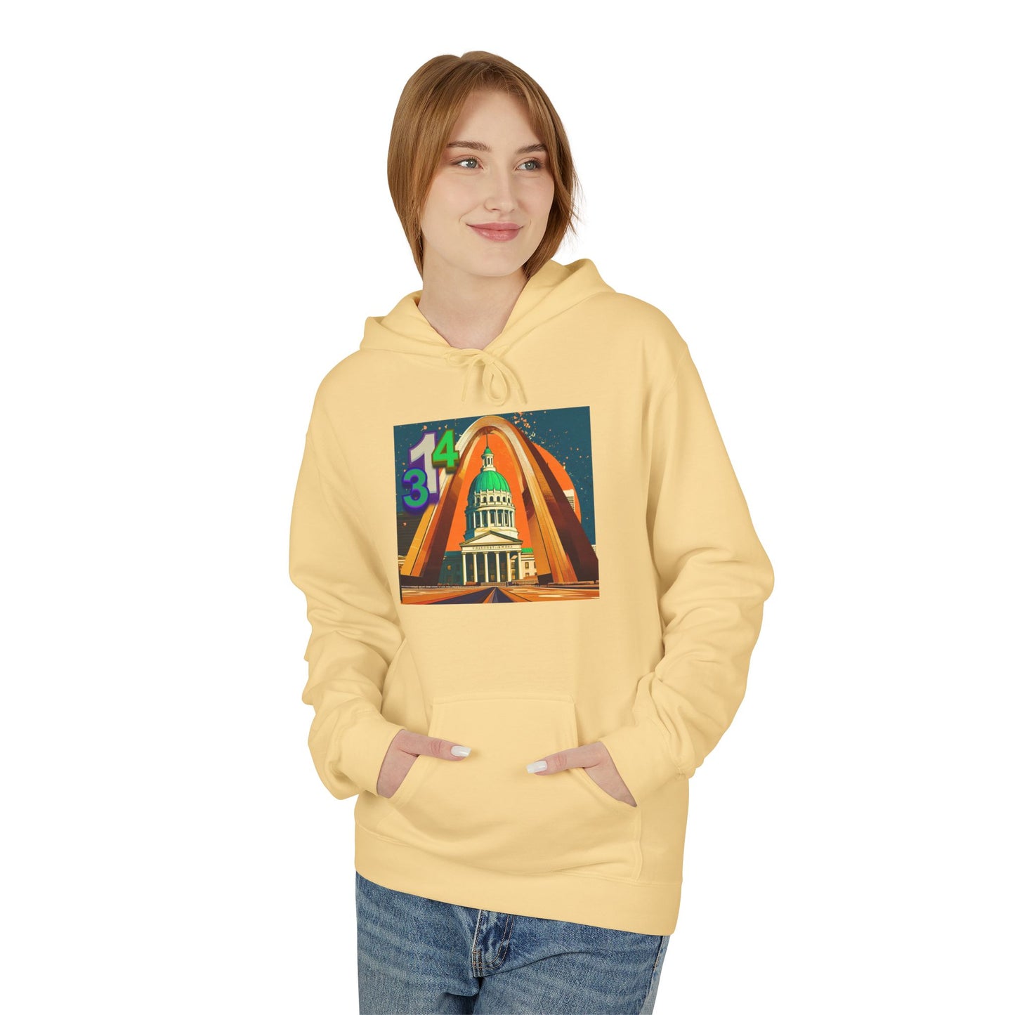 314 Retro City Landmark Graphic Hoodie