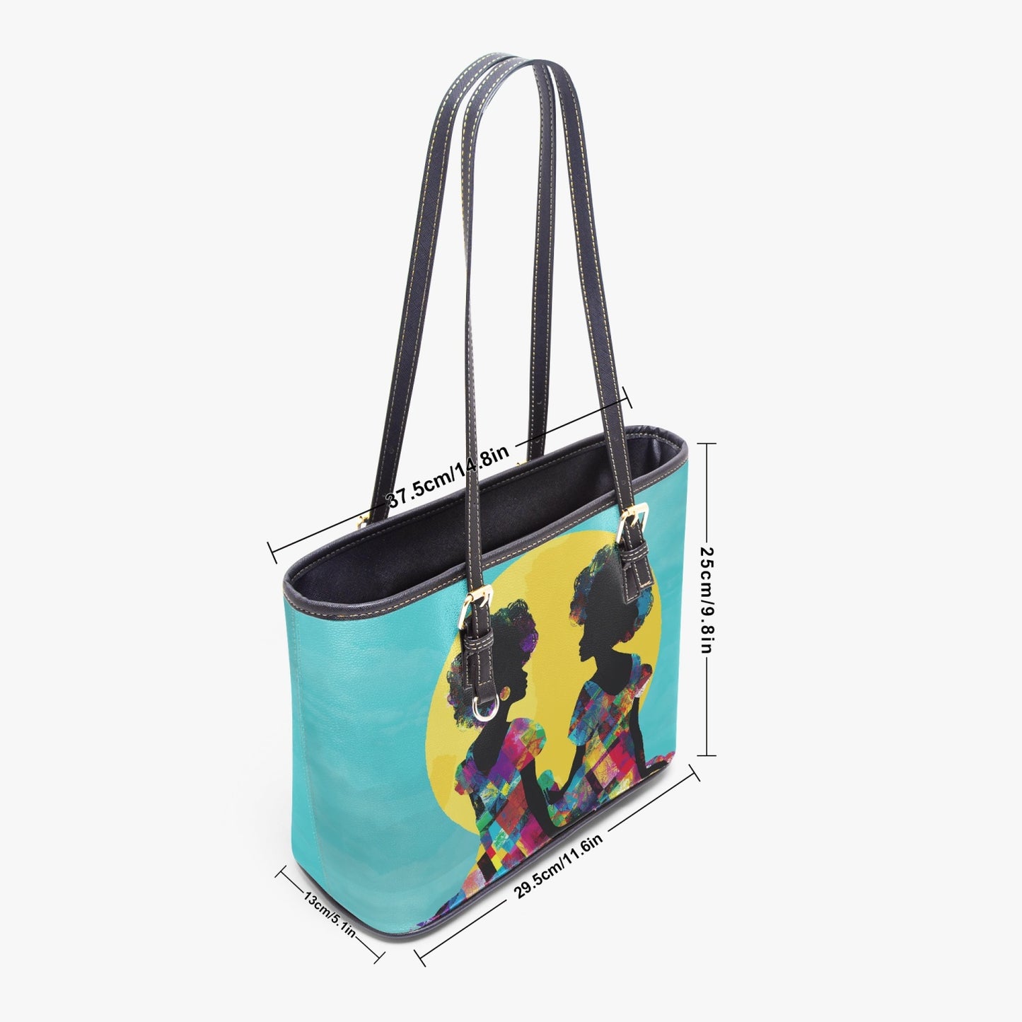 Friends for life. Medium Leather Tote Bag for Women