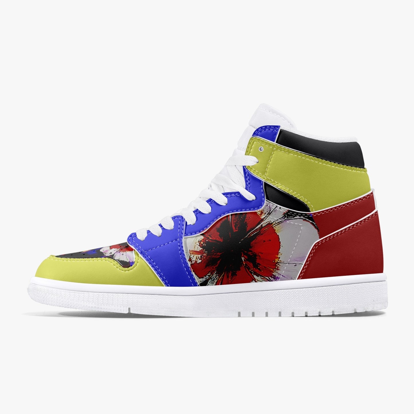 Lady Rose High-Top Leather Sneakers - White