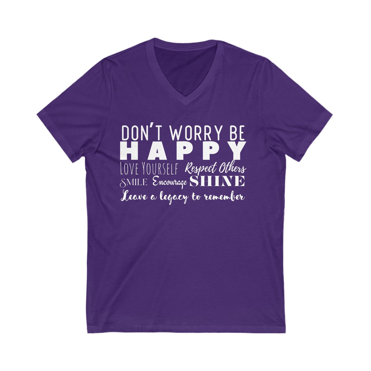 Happy Unisex Short Sleeve V-Neck Tee