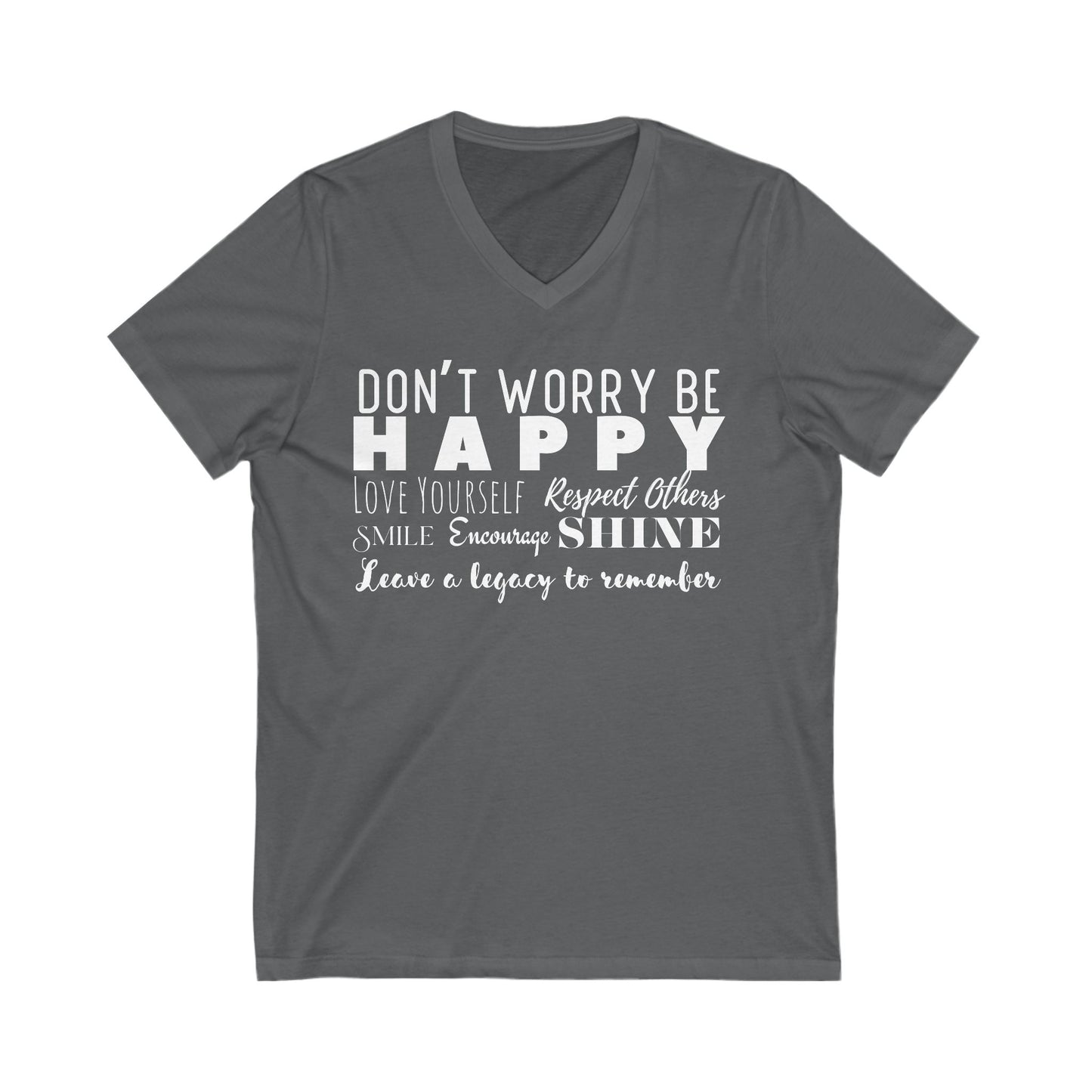 Happy Unisex Short Sleeve V-Neck Tee