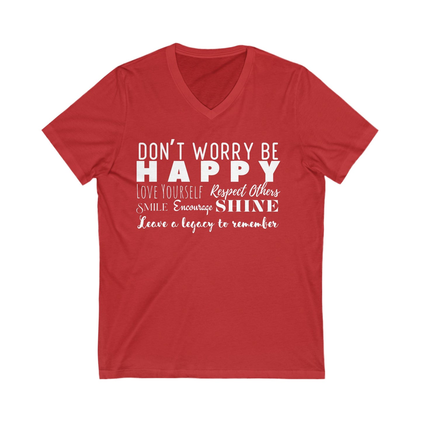 Happy Unisex Short Sleeve V-Neck Tee