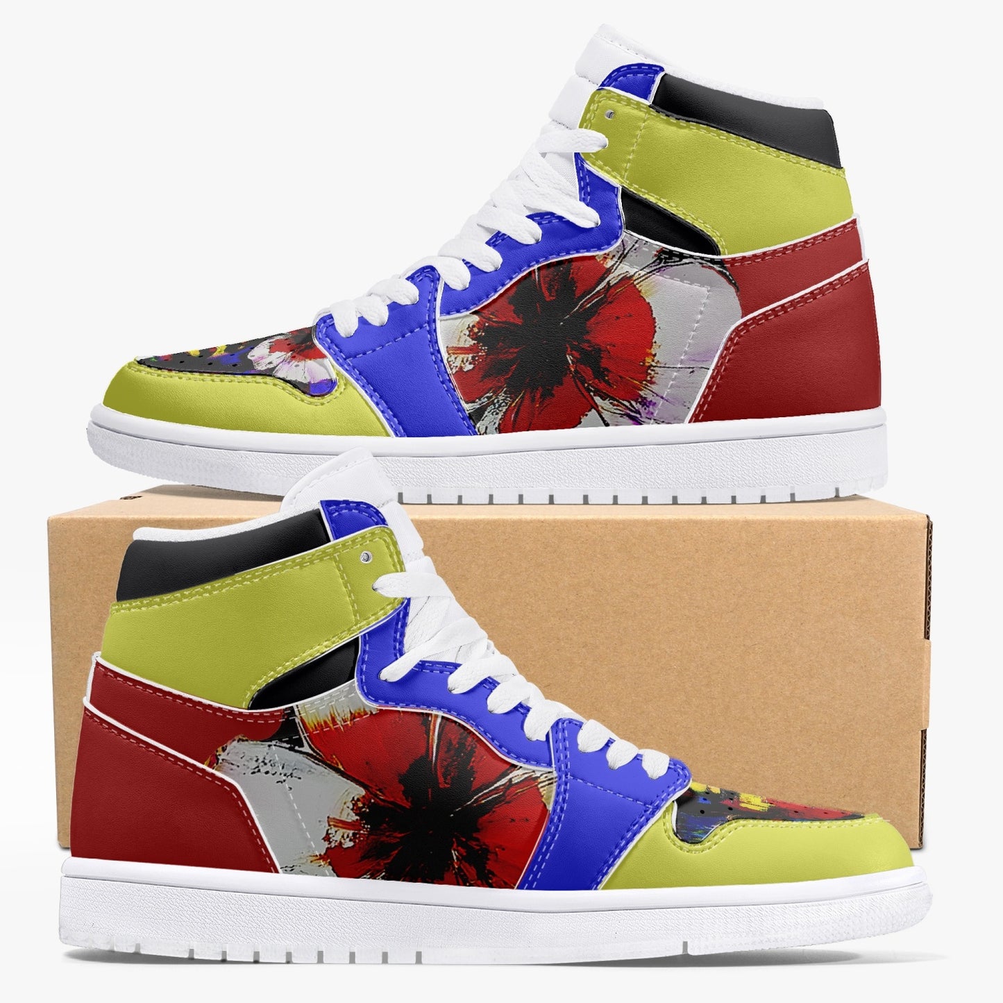 Lady Rose High-Top Leather Sneakers - White