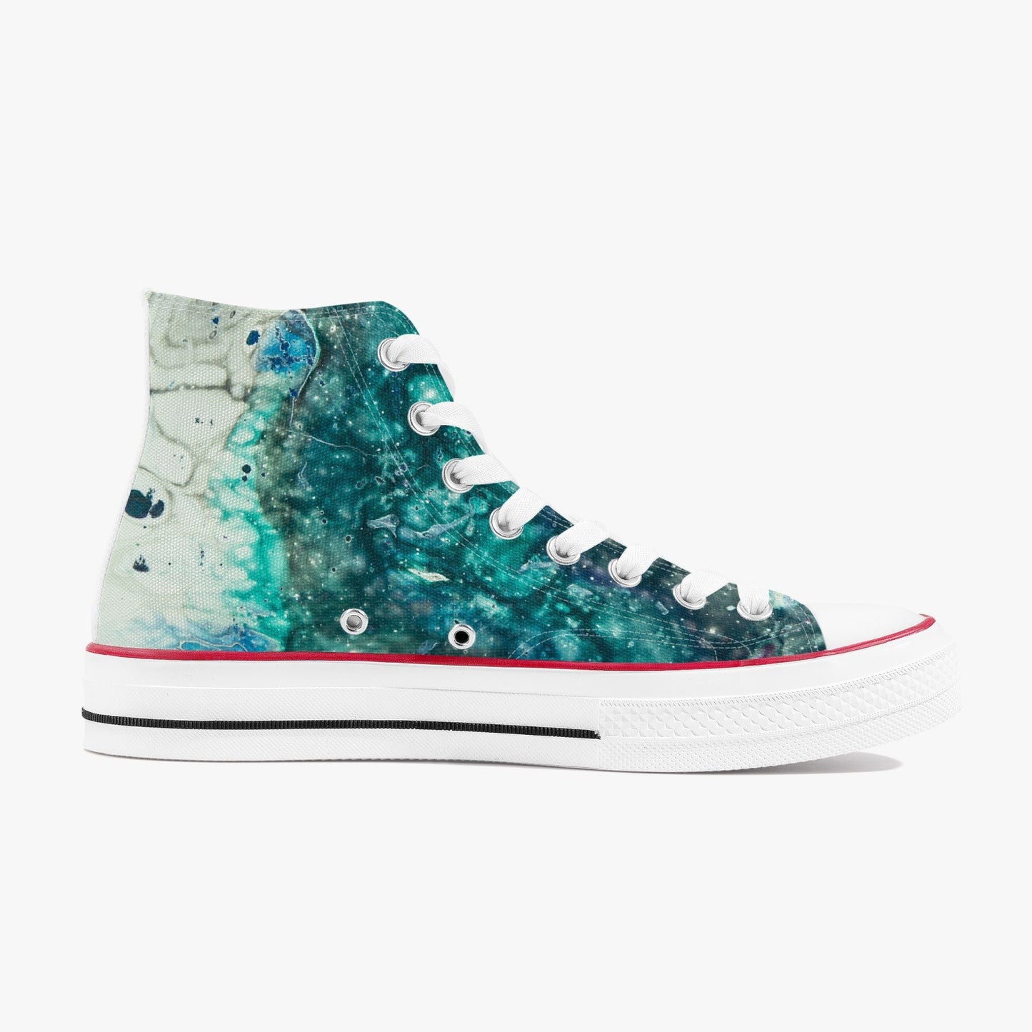 Ink Dripped High-Top Canvas Shoes