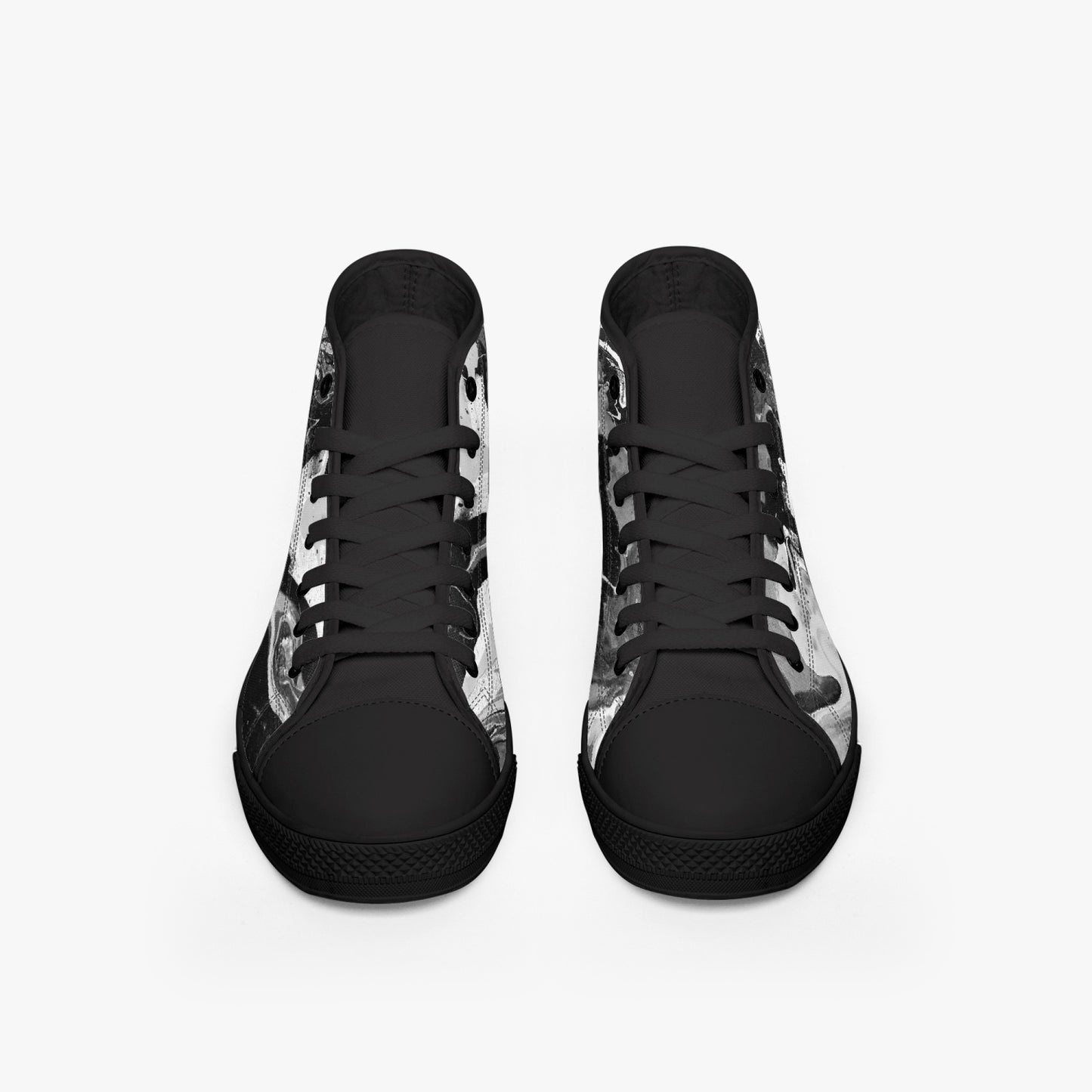 Classic High-Top Canvas Shoes - White/Black