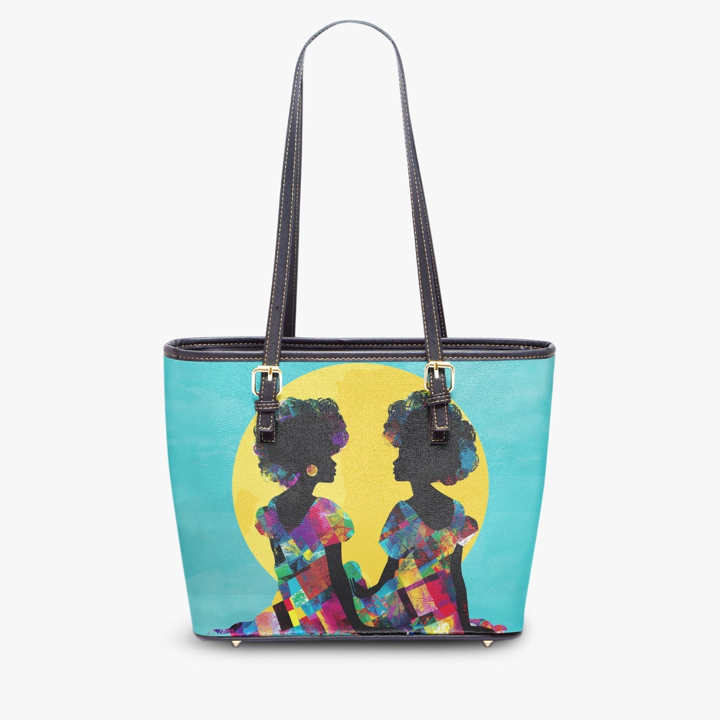 Friends for life. Medium Leather Tote Bag for Women