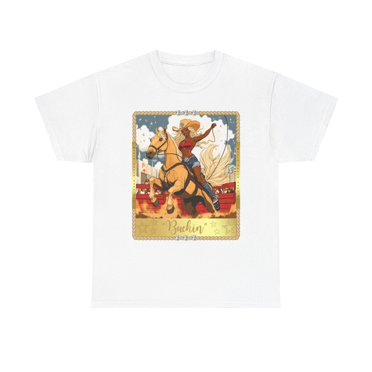 Buchin' Unisex Heavy Cotton Tee - Fun Western Cowboy T-Shirt