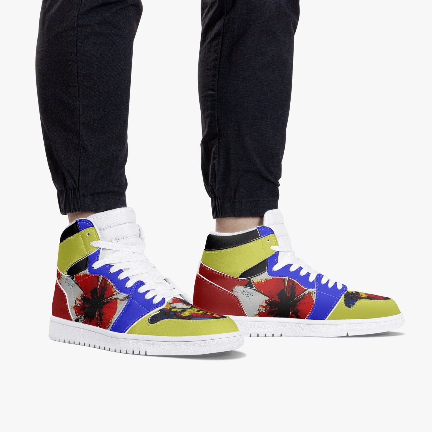 Lady Rose High-Top Leather Sneakers - White