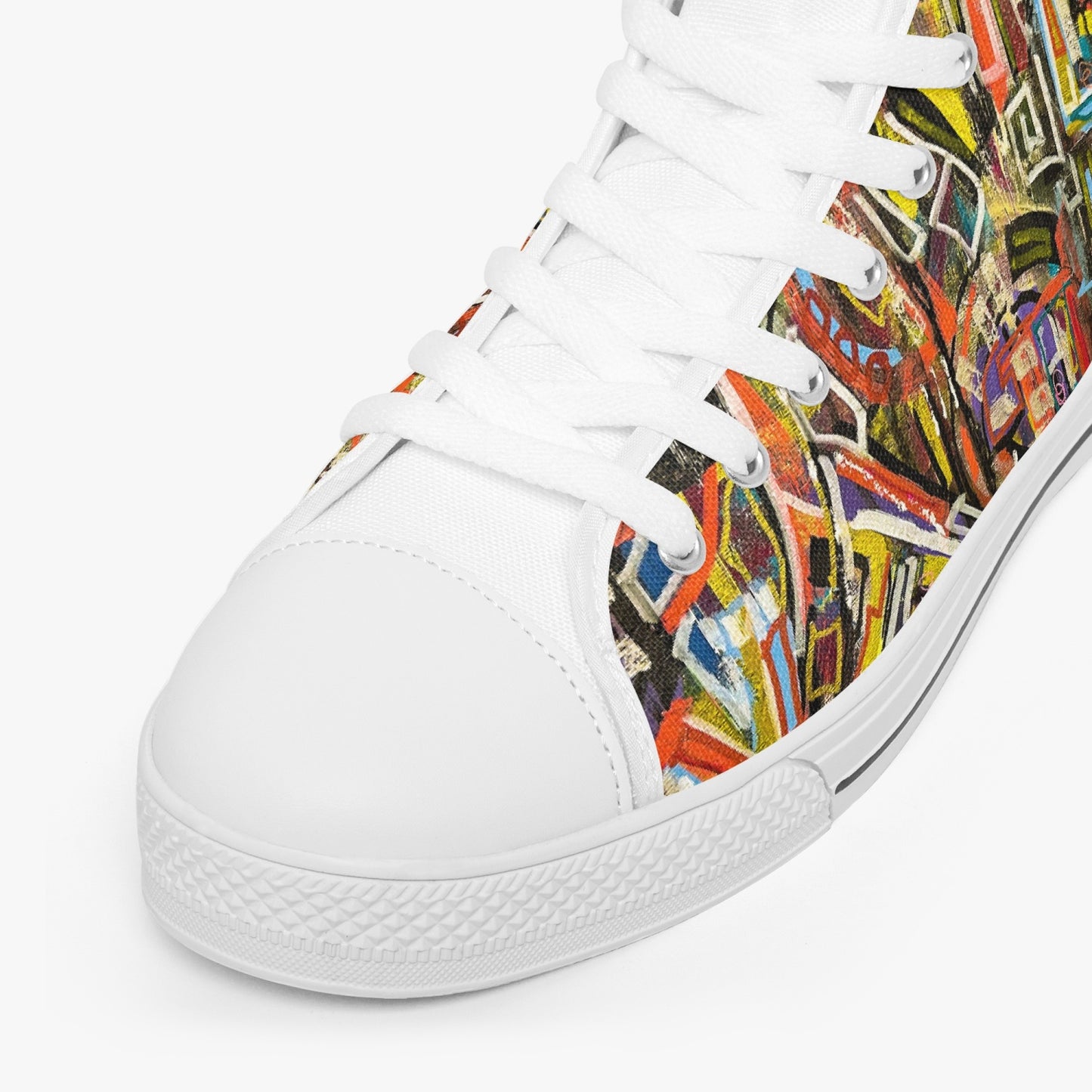 Classic High-Top Canvas Shoes - White/Black