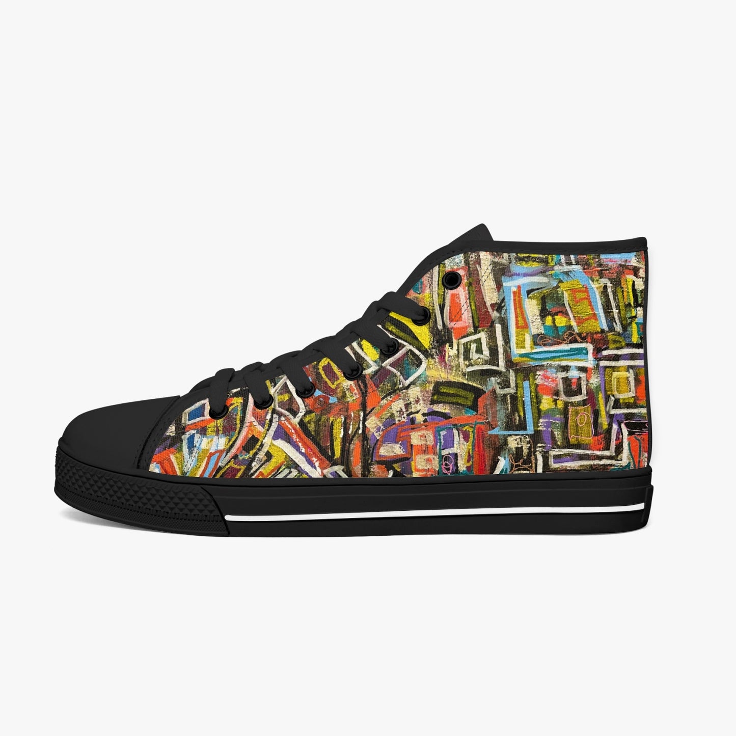 Classic High-Top Canvas Shoes - White/Black