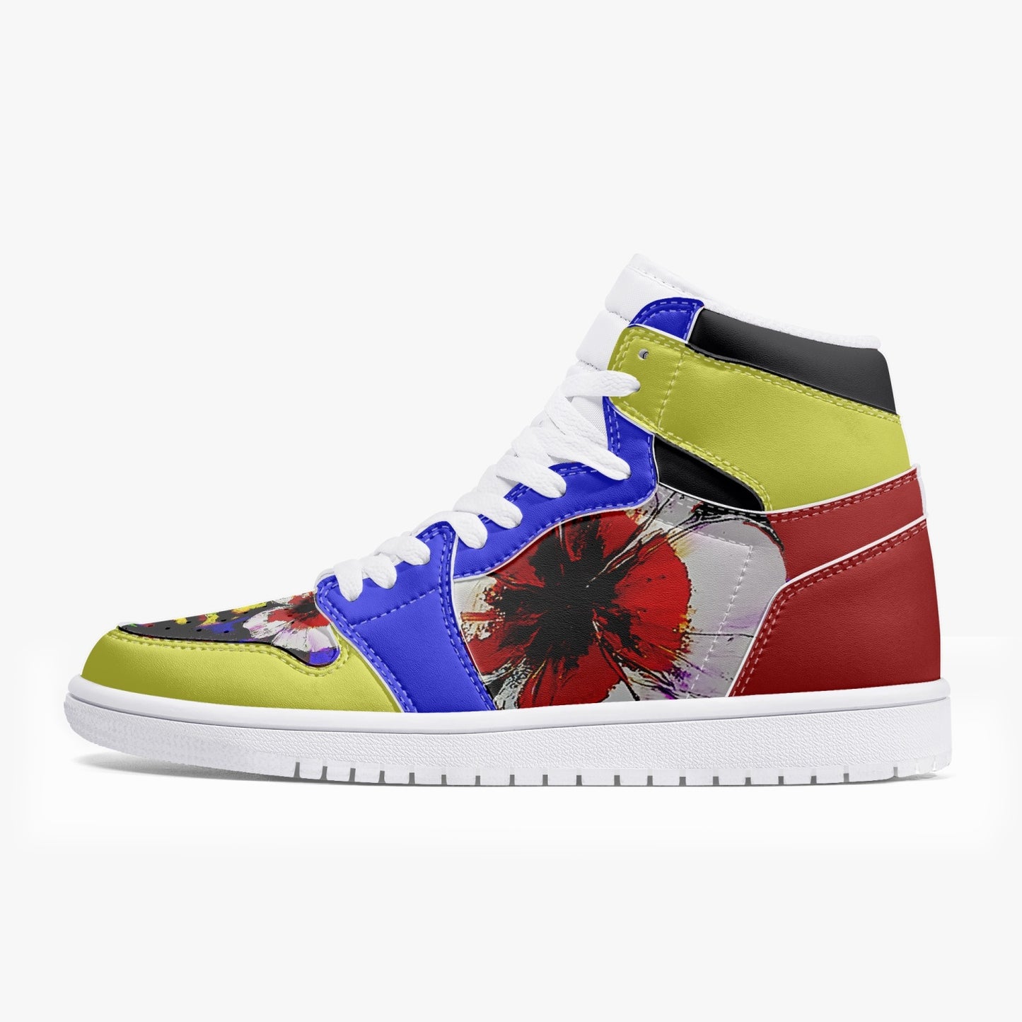 Lady Rose High-Top Leather Sneakers - White