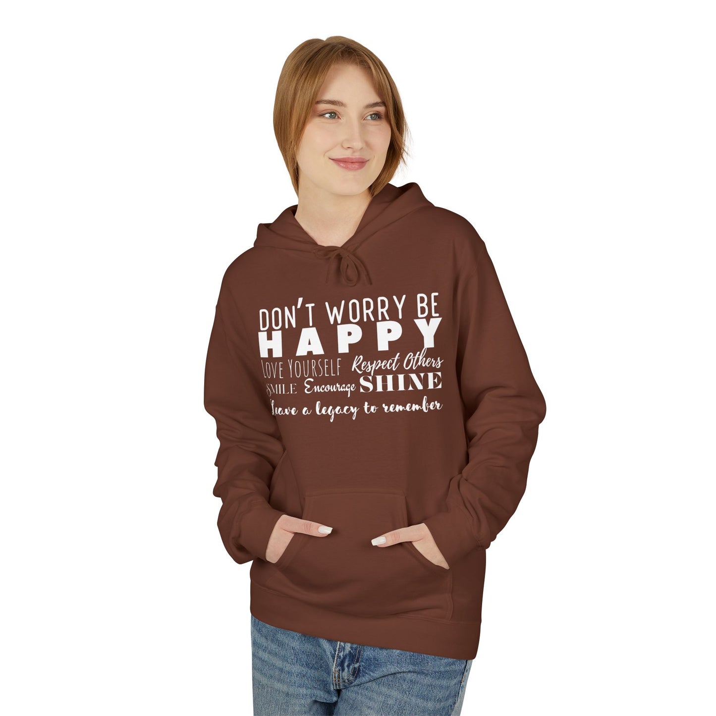 "Happy" Cozy Unisex Midweight Softstyle Fleece Hoodie