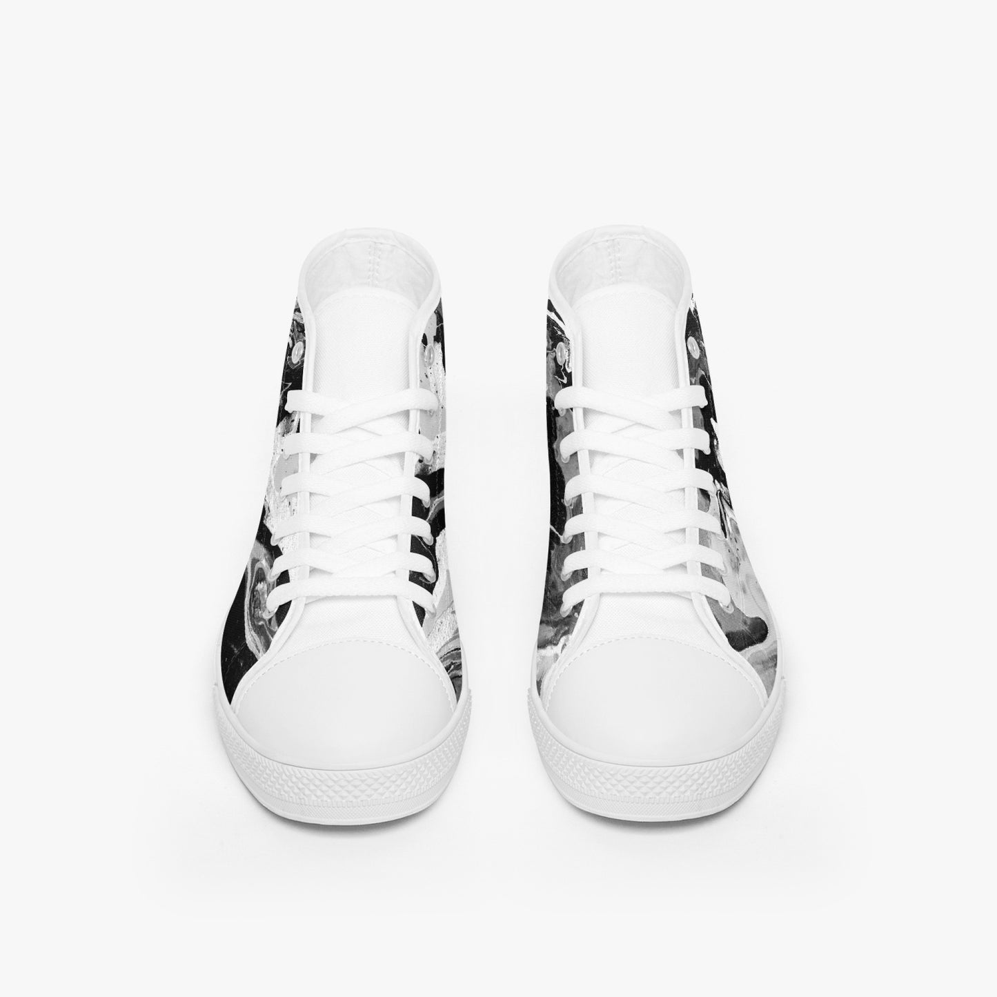 Classic High-Top Canvas Shoes - White/Black