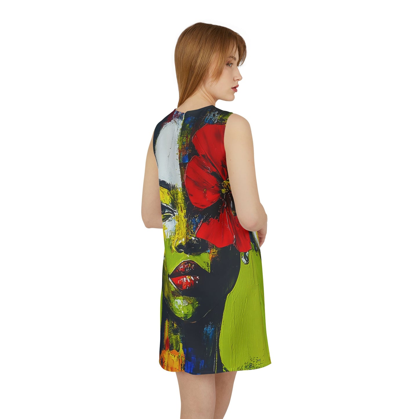 WAMF - Red Flame Rose Sleeveless Dress