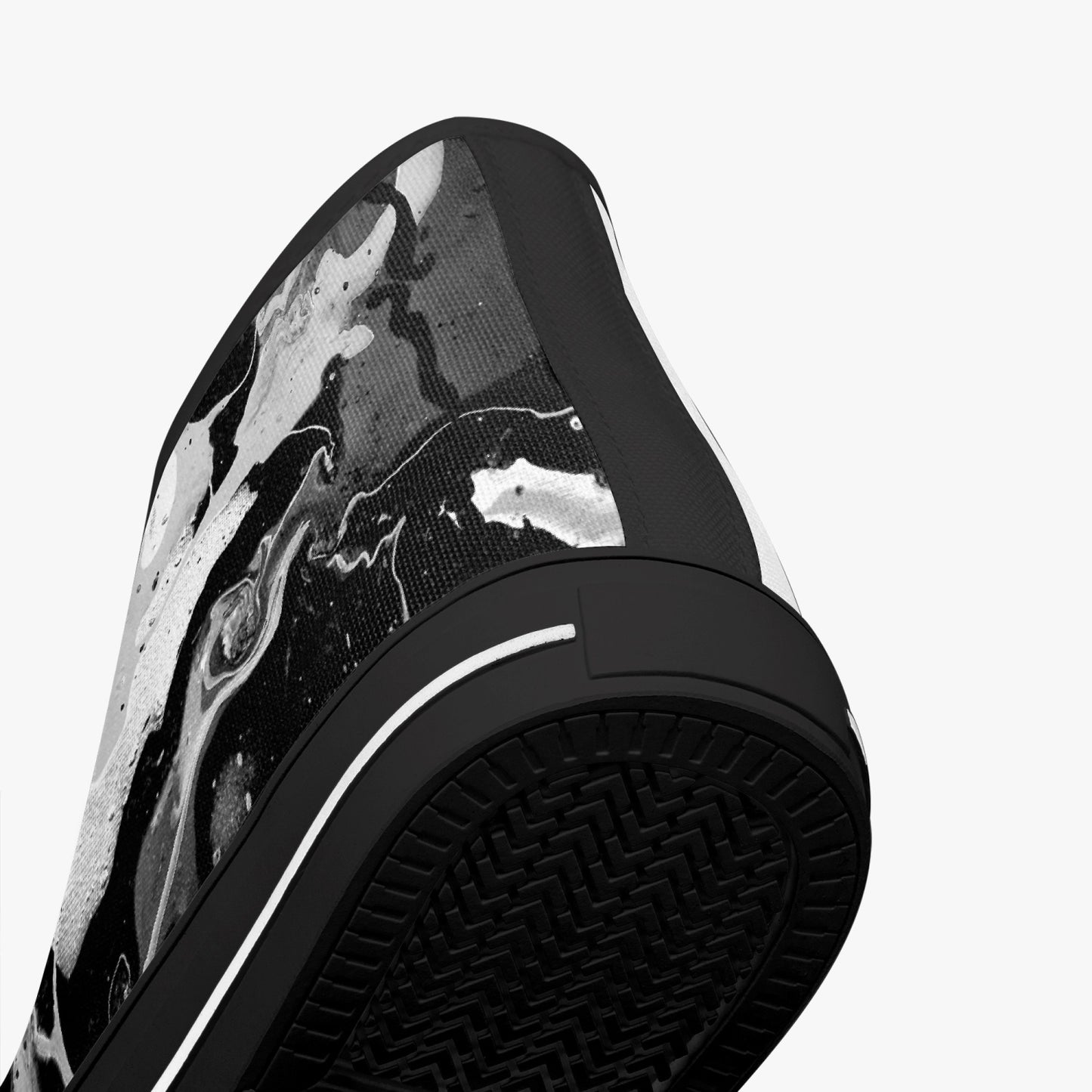 Classic High-Top Canvas Shoes - White/Black