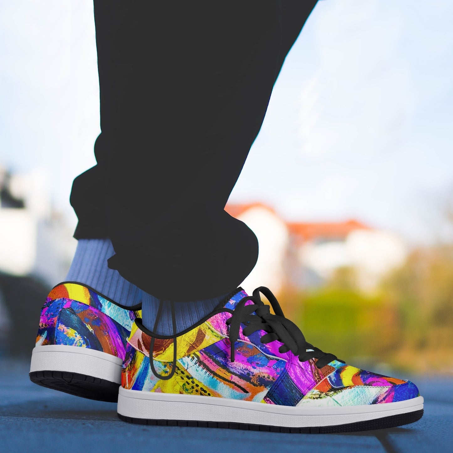Rhythm of Life Low-Top Leather Sneakers - White/Black
