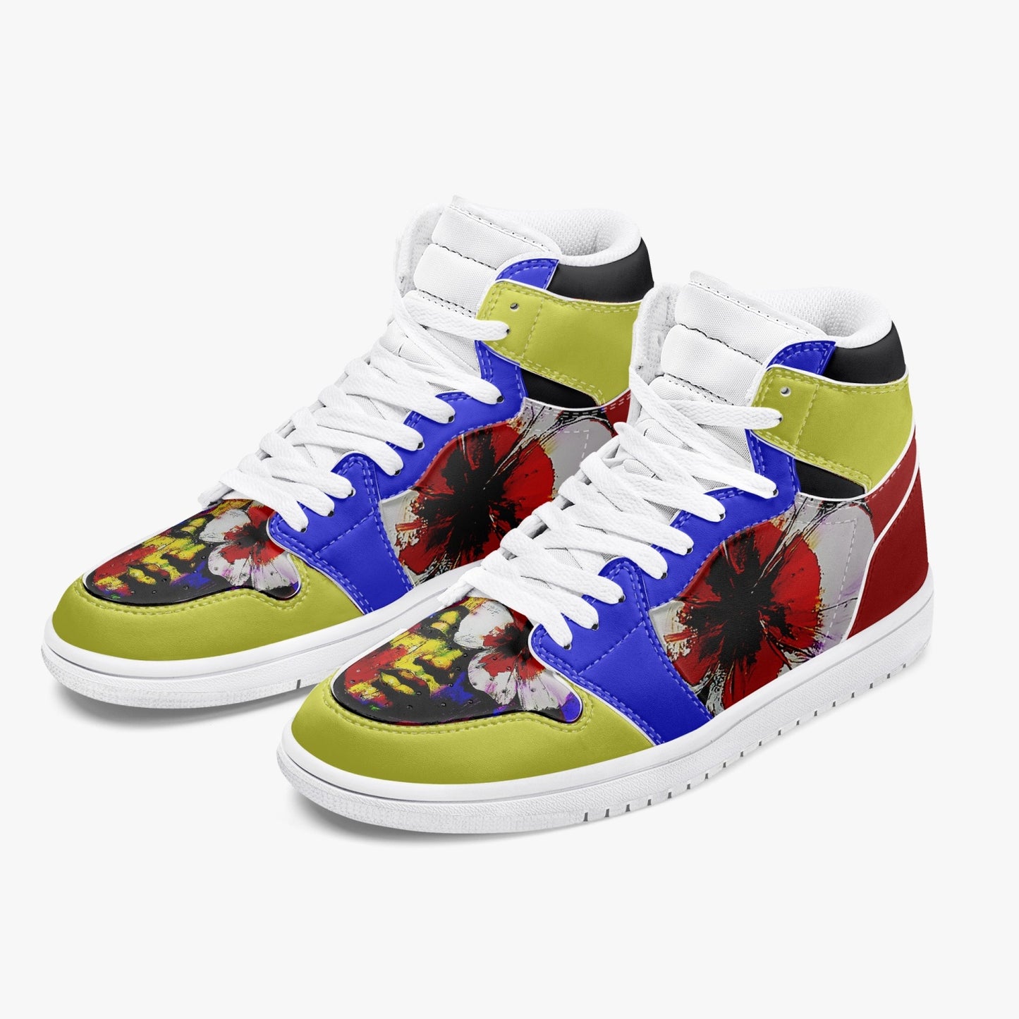 Lady Rose High-Top Leather Sneakers - White