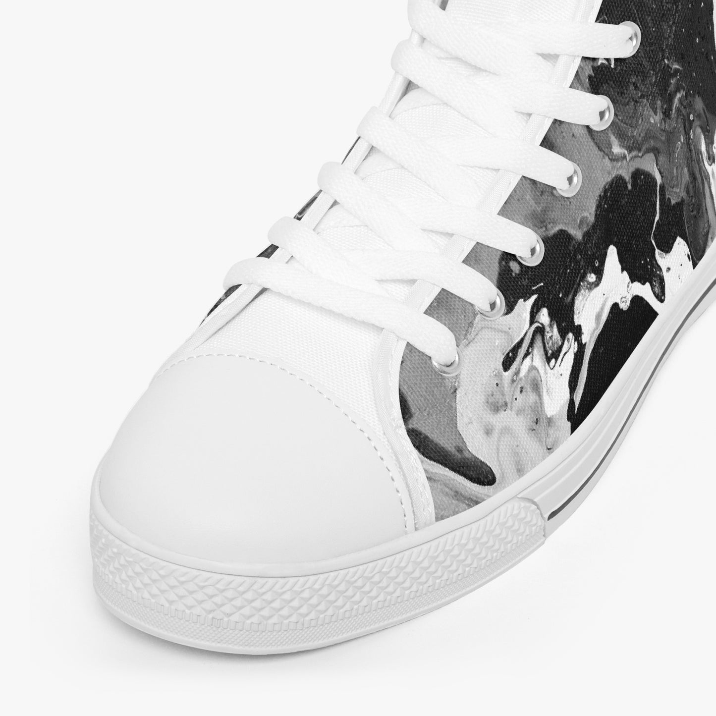 Classic High-Top Canvas Shoes - White/Black