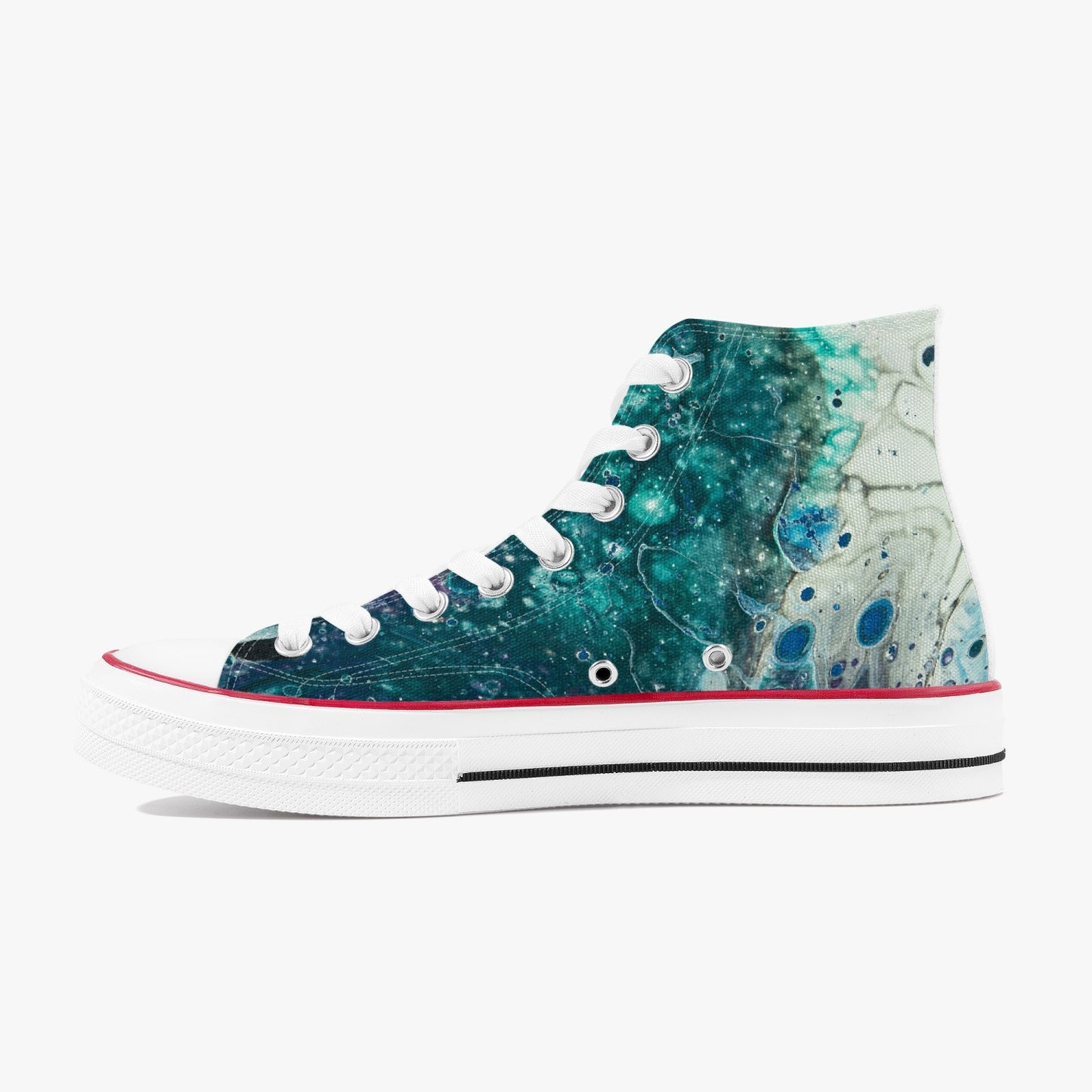 Ink Dripped High-Top Canvas Shoes